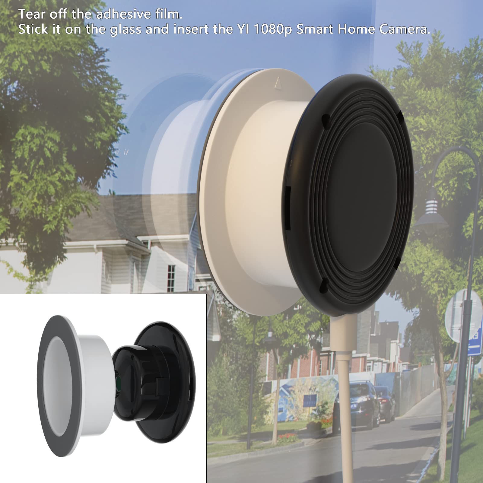 Window Mount for Yi Smart Home Camera - 2 Pack, No Indoor Reflections, Through Window Use - Perfect for Home Security, Baby Monitoring & Pet Watching