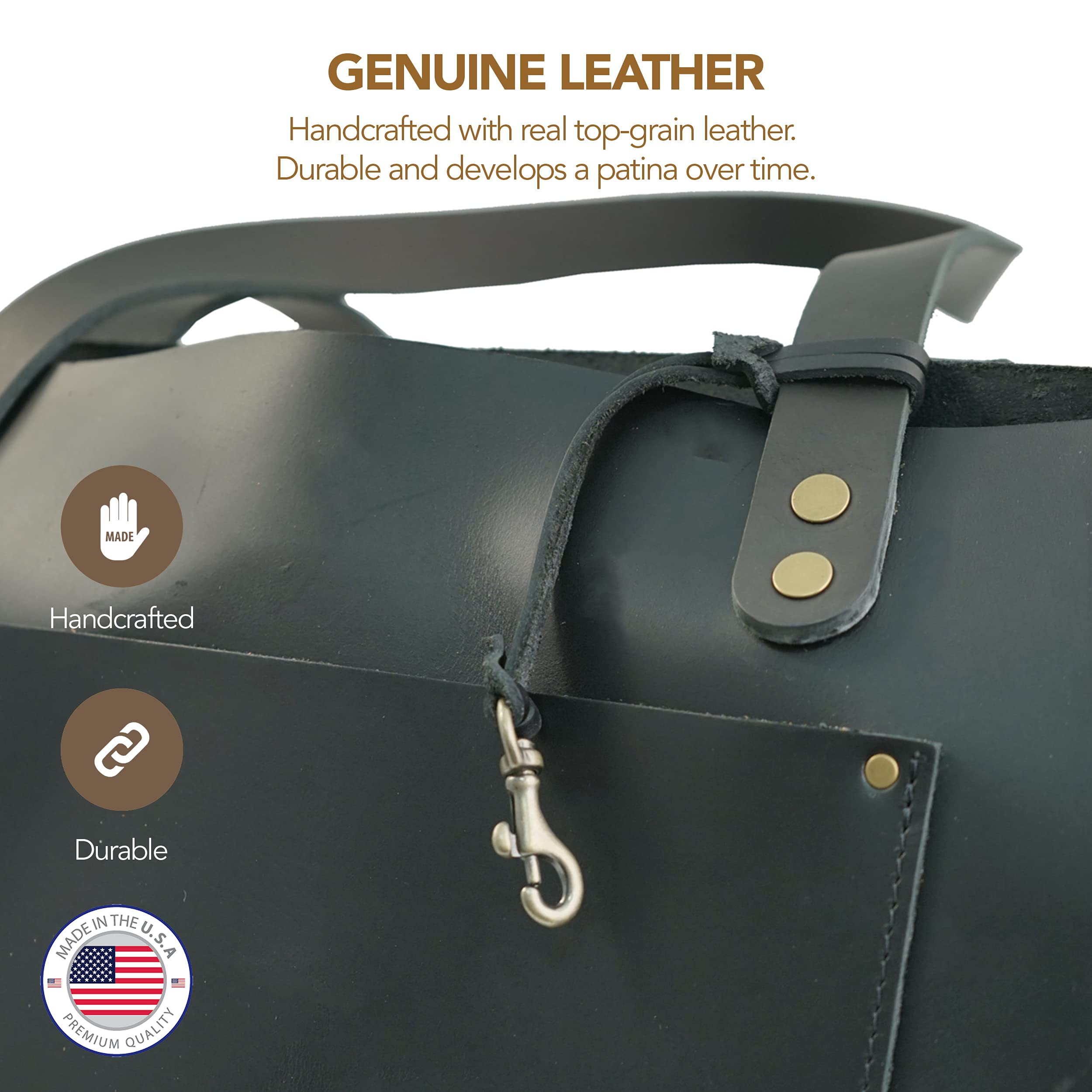 ENVOY Women's Large Leather Bucket Tote Bag - Stylish Shoulder Handbag for Work, Fits Laptop & Books - Perfect for Office, Travel & Daily Commute