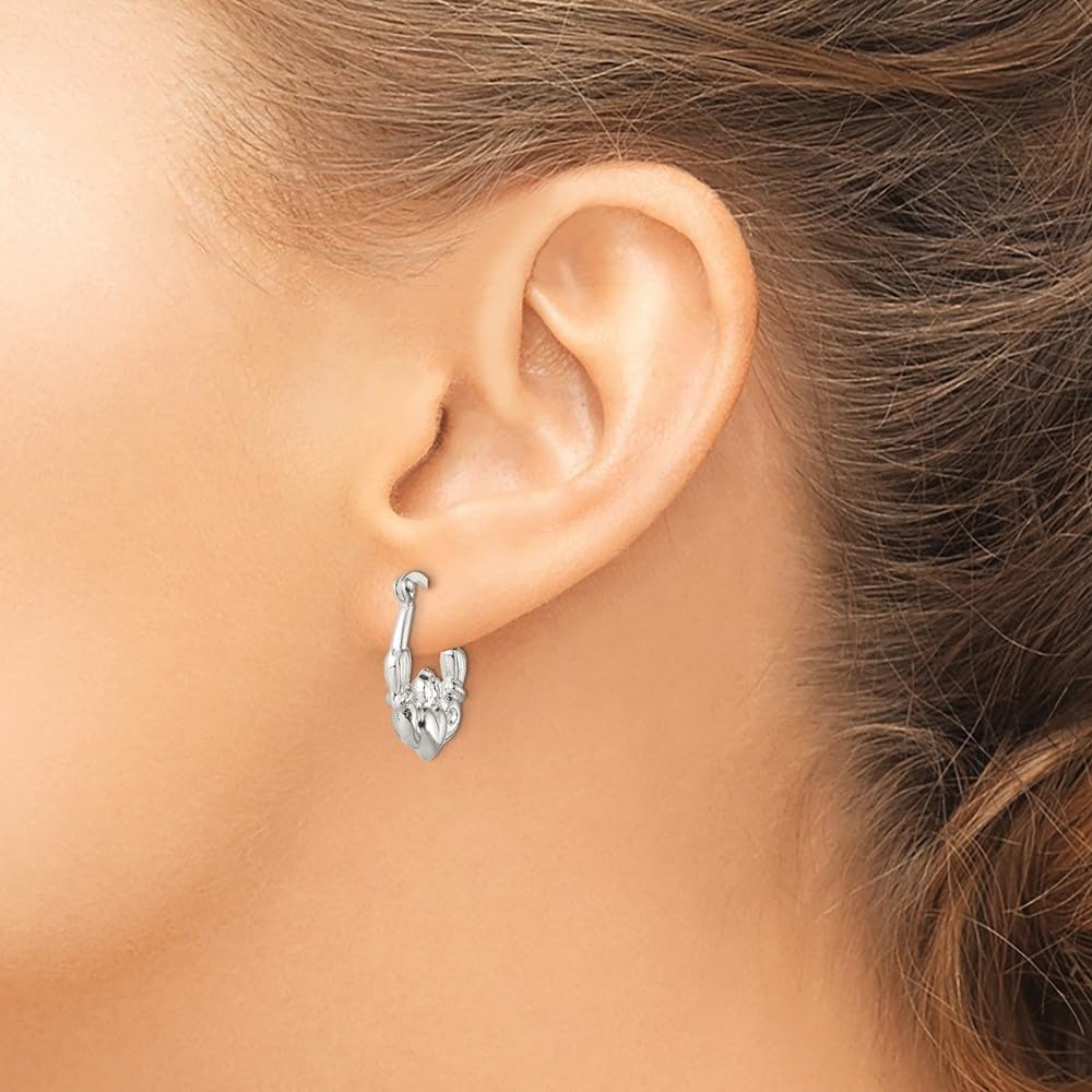 Diamond2Deal 925 Sterling Silver Claddagh Hoop Earrings - 0.87 Inch Length, 0.83 Inch Width - Irish Celtic Jewelry for Women - Perfect for St. Patrick's Day, Weddings & Gifts