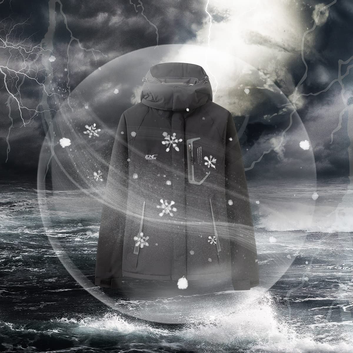 Women's Winter Ski Jacket - Diamond Candy Hooded Windproof Waterproof Snow Jacket for Skiing, Snowboarding & Outdoor Activities