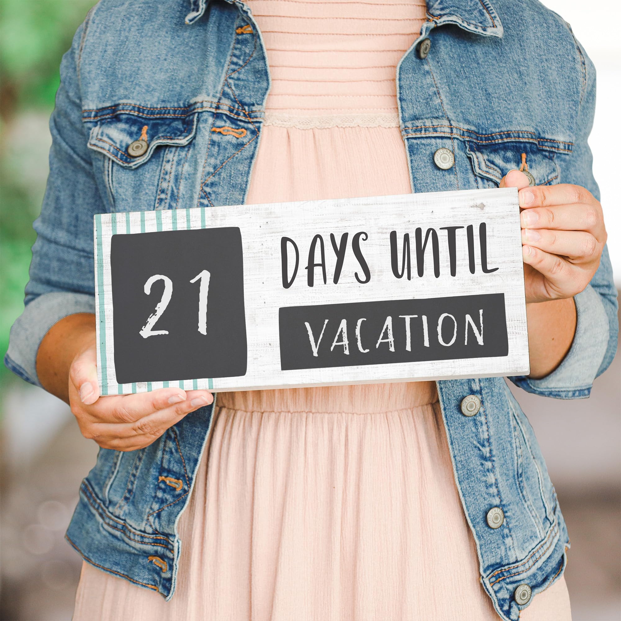 Erasable Chalk Board Sign - 12 x 5.5 Inch Days Until Stripes Countdown Calendar - Made in USA - Perfect for Events, Weddings & Classroom Decor - CHT1004