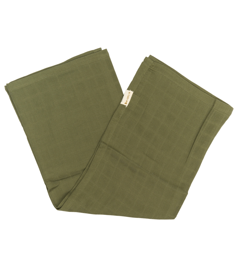 Fabelab Olive Green Muslin Blanket - Soft & Breathable Baby Swaddle Wrap for Newborns, Infants & Toddlers - Perfect for Nursery, Stroller & Travel Use