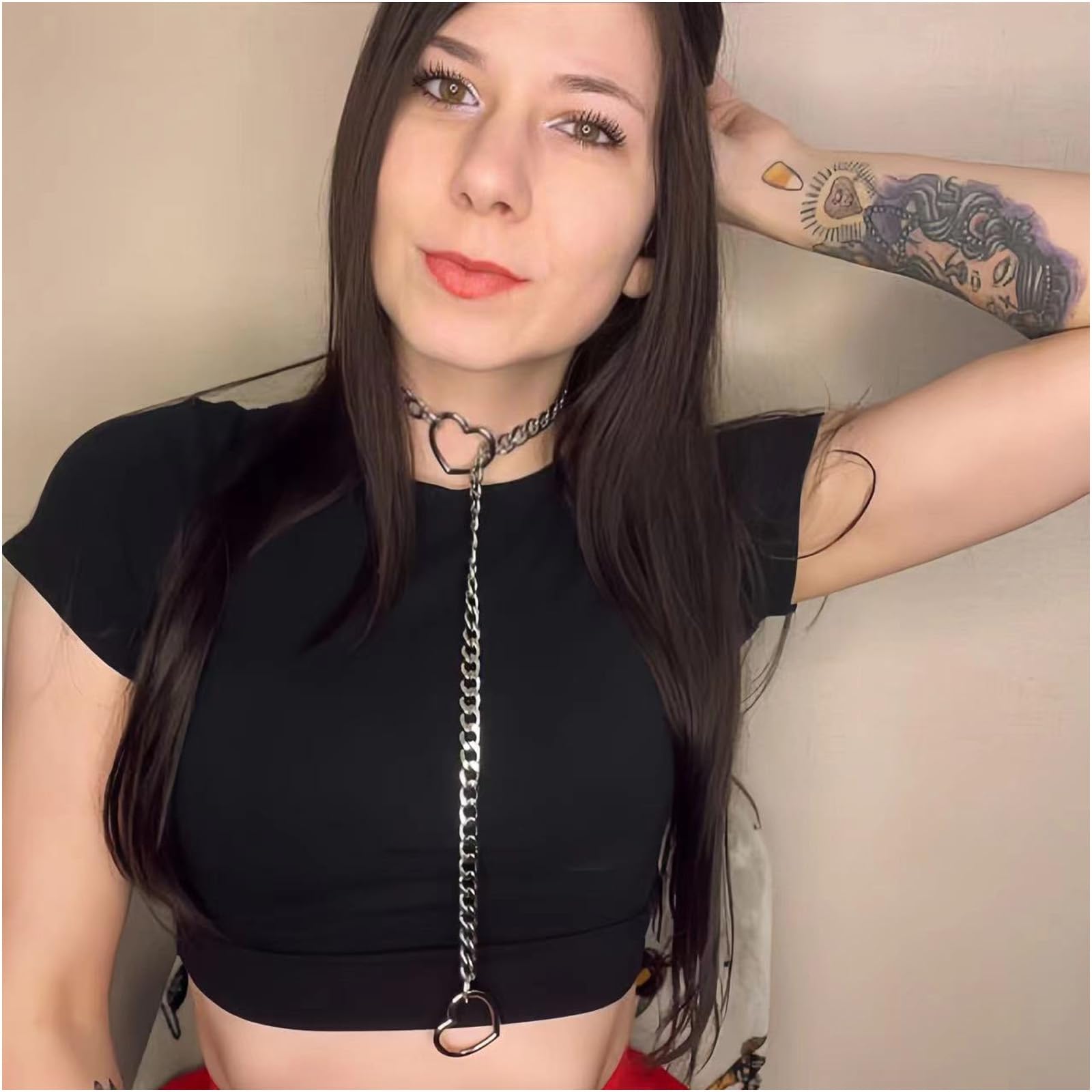 Handmade Punk Cuban Slip Chain Choker Necklace for Women - Adjustable Gothic Lariat Y-Necklace in Stainless Steel - Perfect for Casual Wear, Parties & Gothic Fashion