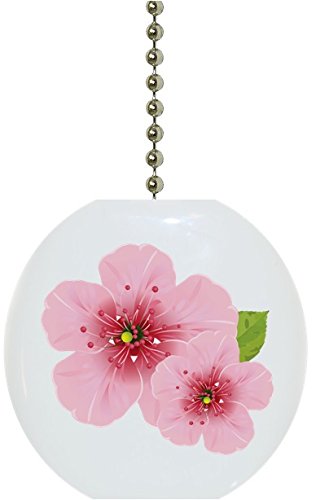 1834F Cherry Blossom Floral Ceramic Ceiling Fan Pull - Vintage Style Home Decor for Bedroom, Living Room & Porch