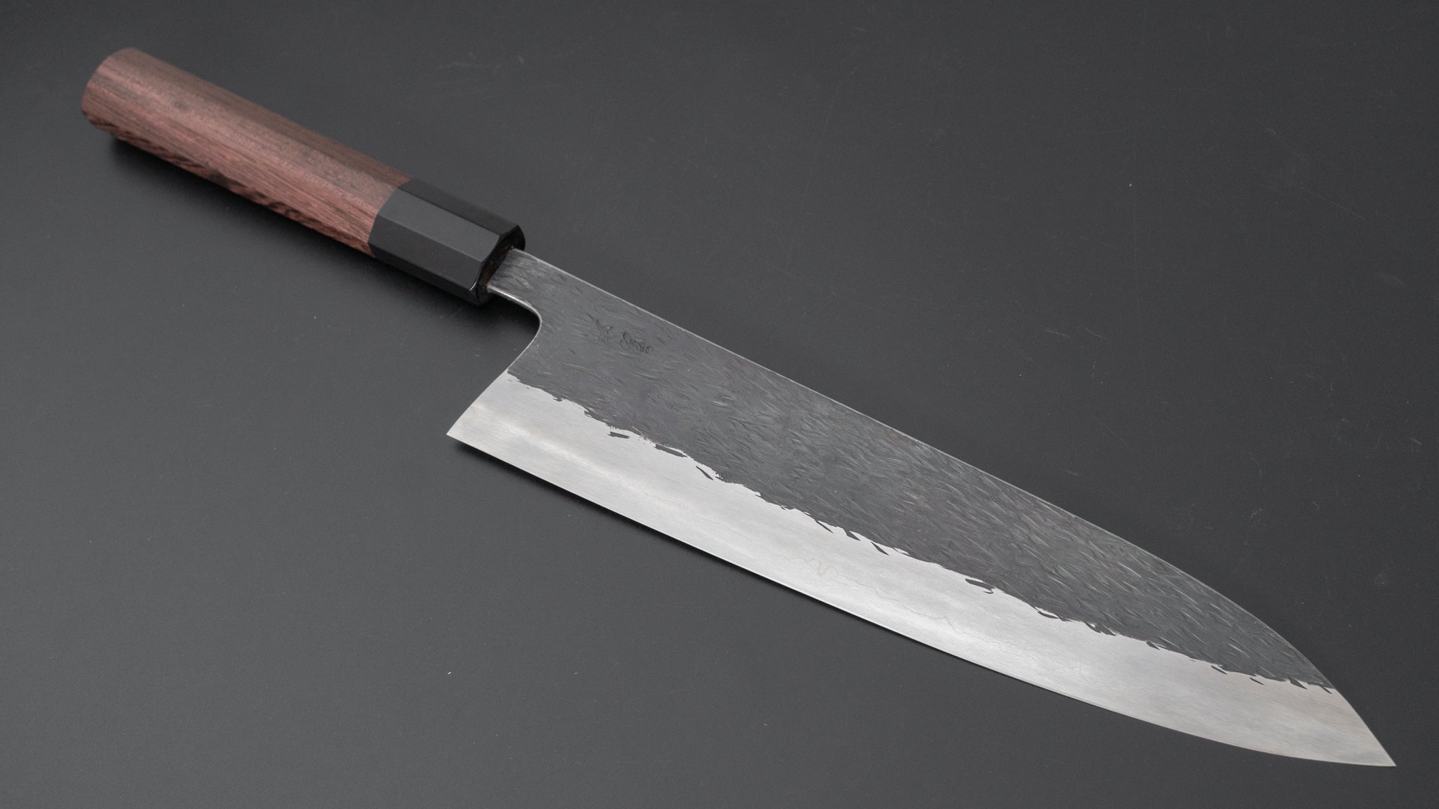 Premium Isamitsu White #1 Stainless Clad Kurouchi Gyuto 240mm Chef Knife with Taihei Tagayasan Handle - Perfect for Sushi, Meat Cutting & Professional Kitchen Use