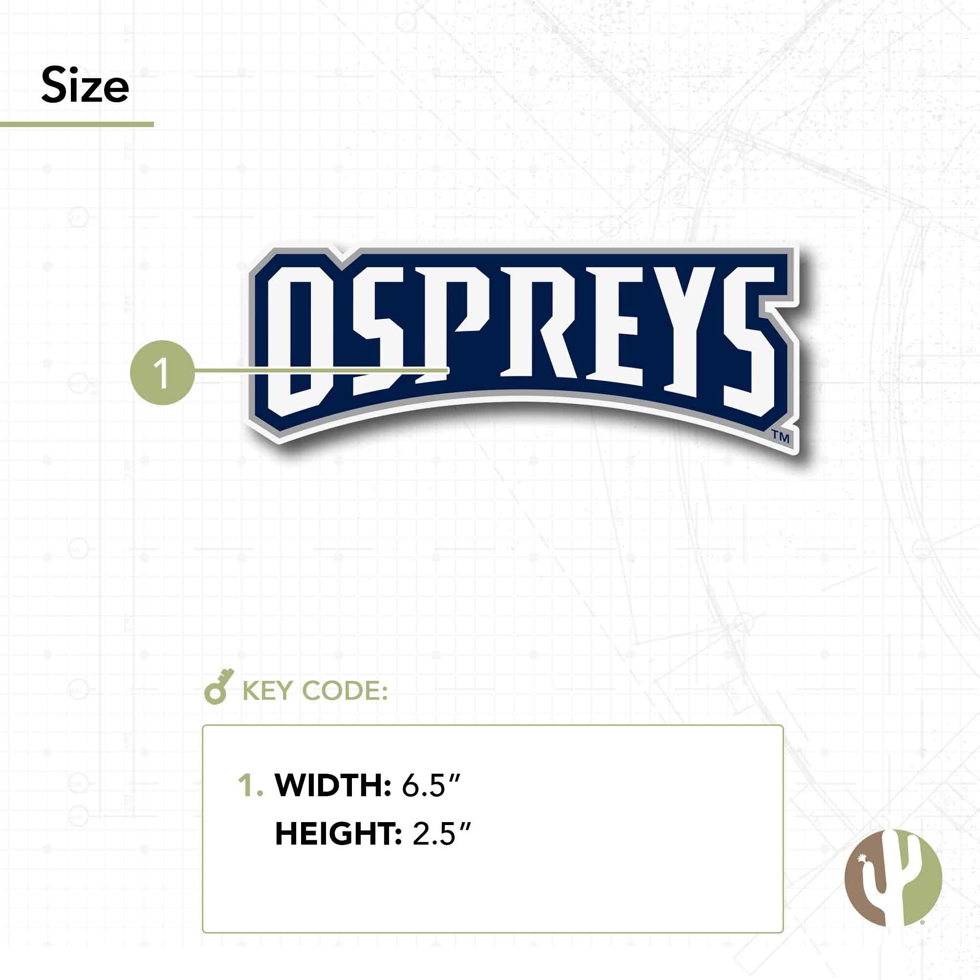 UNF Ospreys Vinyl Decal Sticker - Desert Cactus Design for Laptop, Water Bottle, Car & Scrapbook - University of North Florida College Spirit Decoration - Perfect for Students, Alumni & Fans