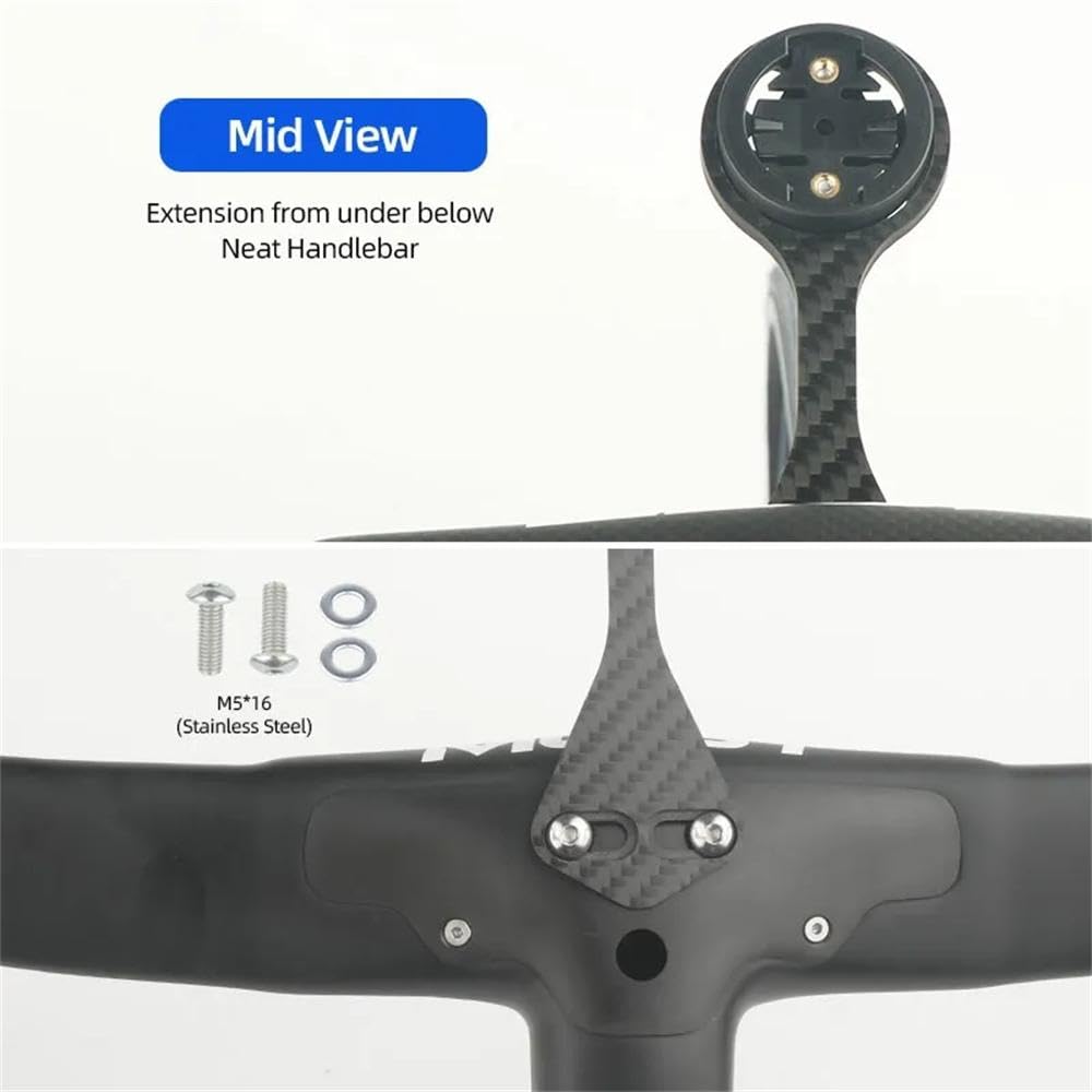 JOYSOG Carbon Fiber Bike Computer Mount - Out Front Extended GPS Holder for Garmin & Bryton | Secure Cycling GPS Mount for Road & Mountain Bikes