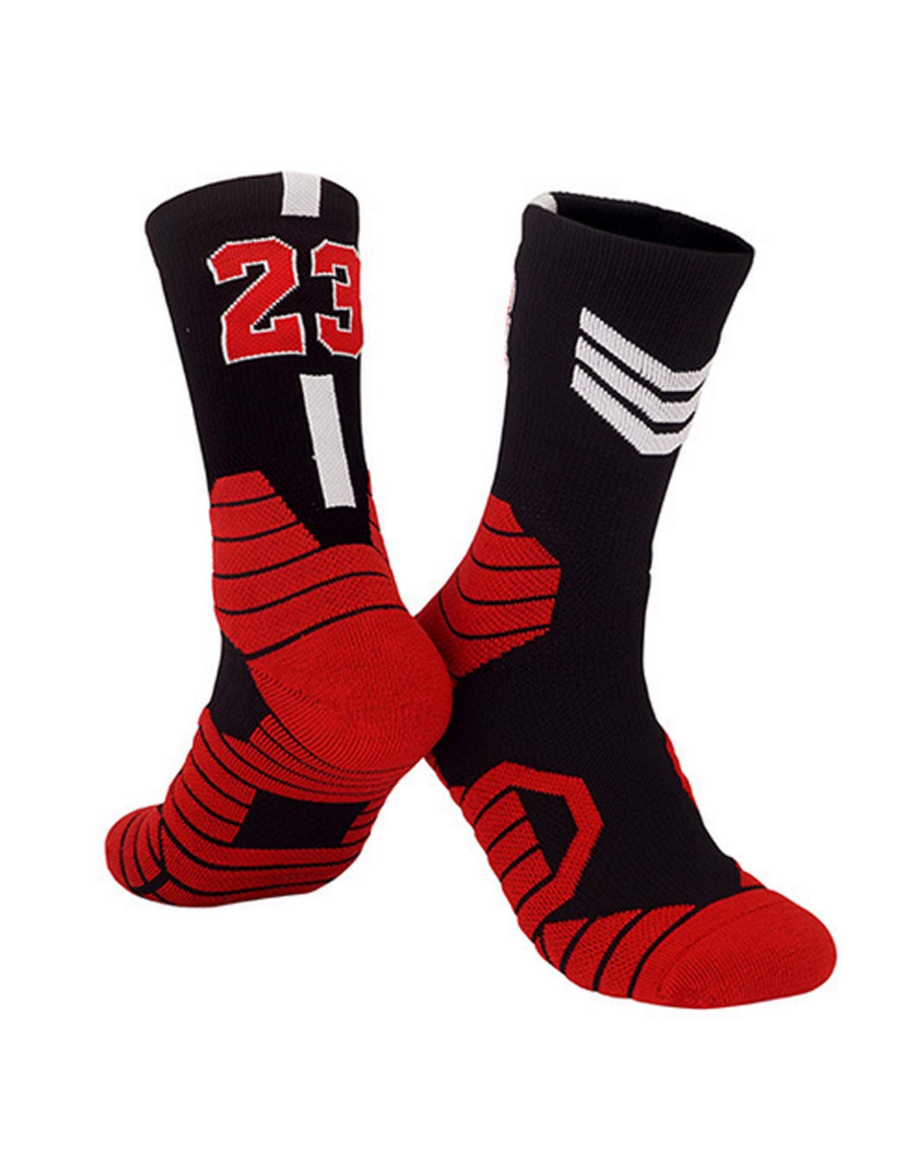 Jueshanzj Men's Basketball Socks with Custom Team Number - Moisture Wicking Athletic Socks for Basketball Players - Perfect for Games, Training & Sports Performance