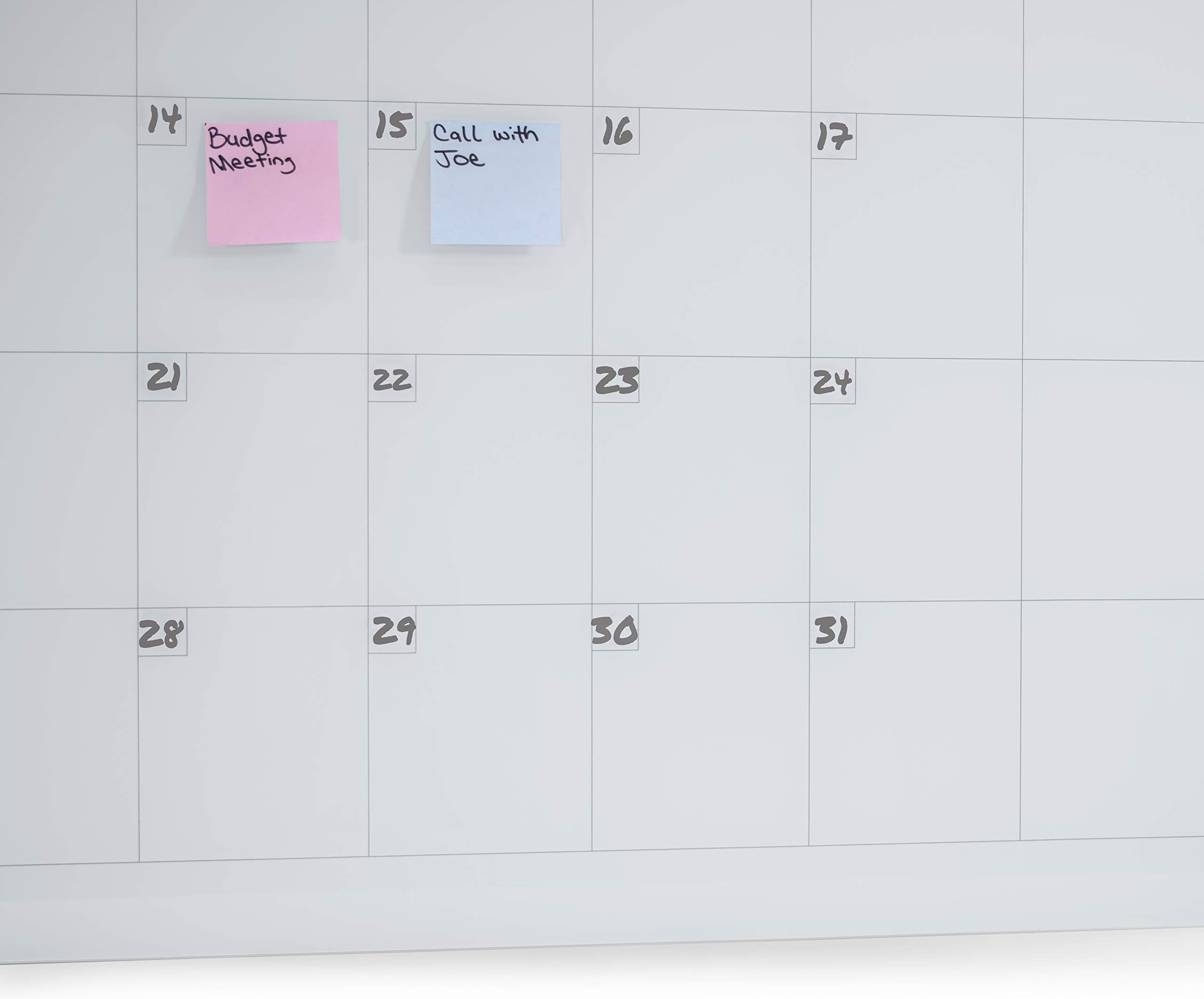 Magnetic Dry-Erase Whiteboard Calendar Set - 4' x 3' Glass Surface with Markers, Magnets & Marker Tray - Perfect for Office, Classroom & Home Organization