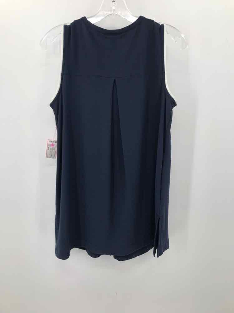 Alfani Navy Blue Sleeveless Blouse Women's Size Small - Pre-Owned in Excellent Condition | Perfect for Office Wear, Casual Outfits & Summer Wardrobe
