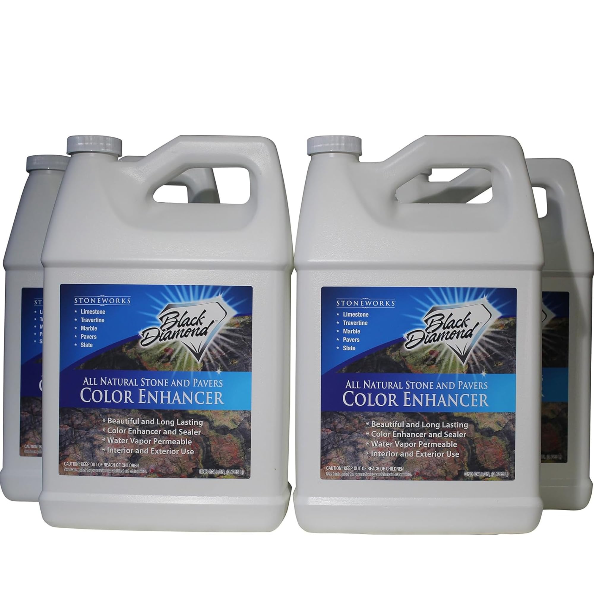 Premium Color Enhancer & Sealer for Natural Stone & Pavers - Protects Marble, Travertine, Limestone, Granite, Slate | 4-Gallon for Driveways, Patios & Walkways