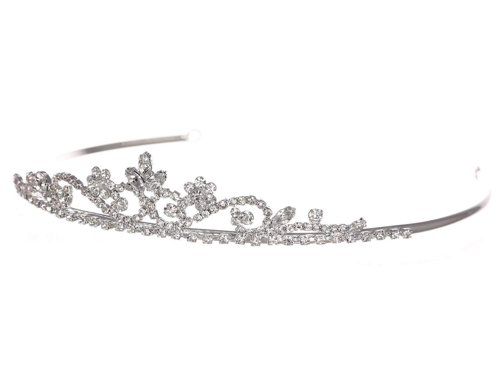 Sparkling Rhinestone Crystal Flower Tiara Crown for Brides, Wedding, Prom, Pageant – Perfect for Bridal Accessories, Special Occasions & Photo Shoots