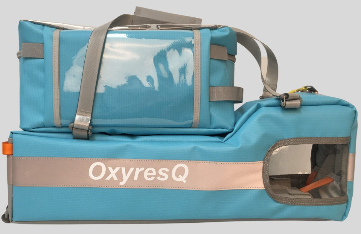 Oxygen Resuscitation Unit Oxi RESQ (Blue) - Empty Emergency First Aid Kit for CPR & Respiratory Support - Perfect for First Responders, Hospitals & Home Safety Preparedness