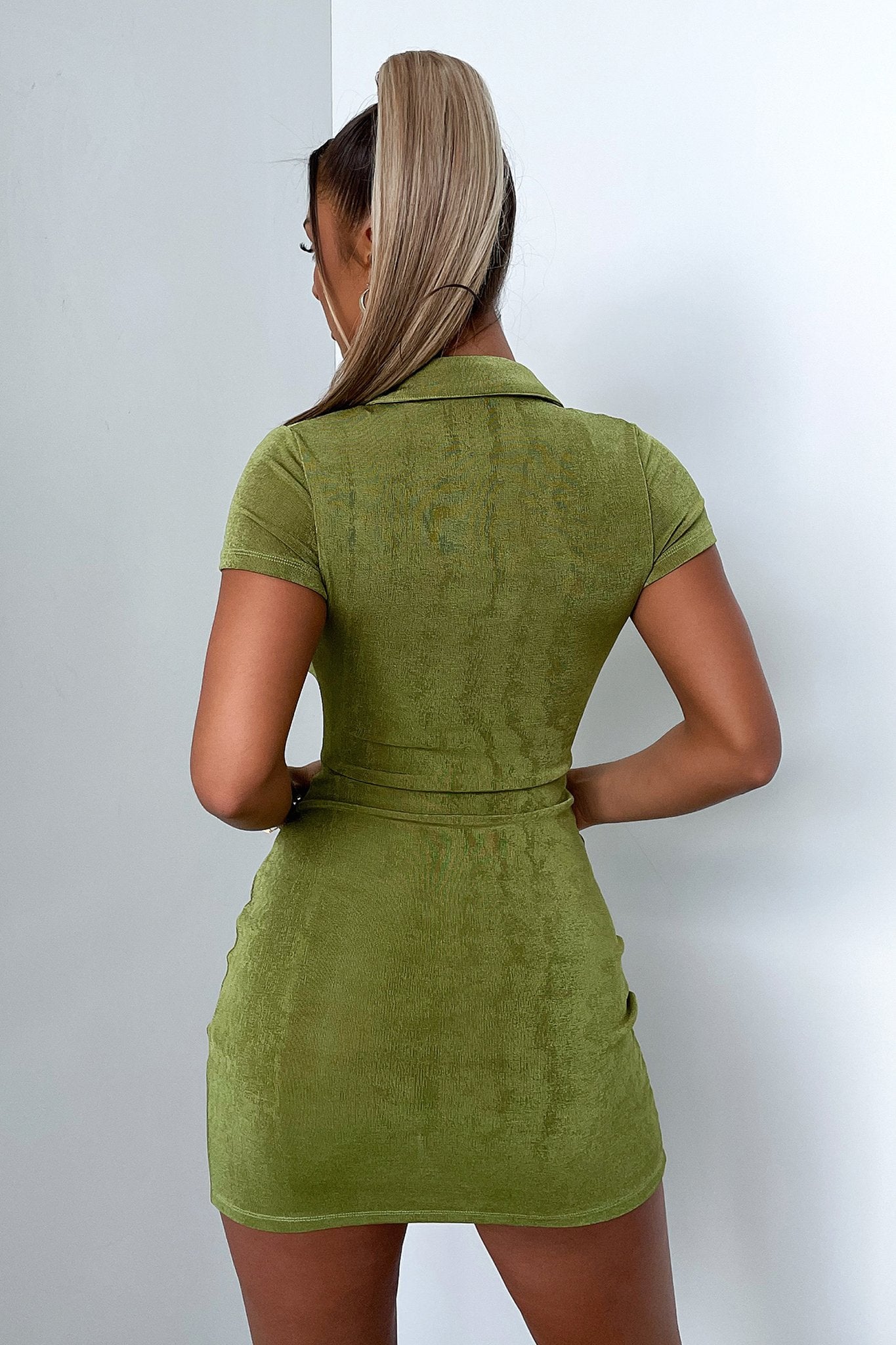 Elise Dress in Olive Green - Elegant Women's Casual & Party Wear for Summer Outings & Date Nights