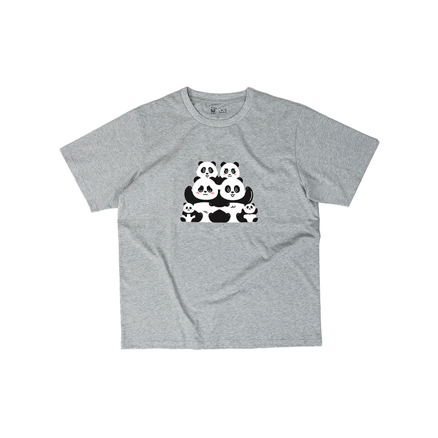 PANDA Men's Graphic T-Shirt - Soft Cotton Casual Tee (Grey, Large) - Perfect for Streetwear & Everyday Comfort