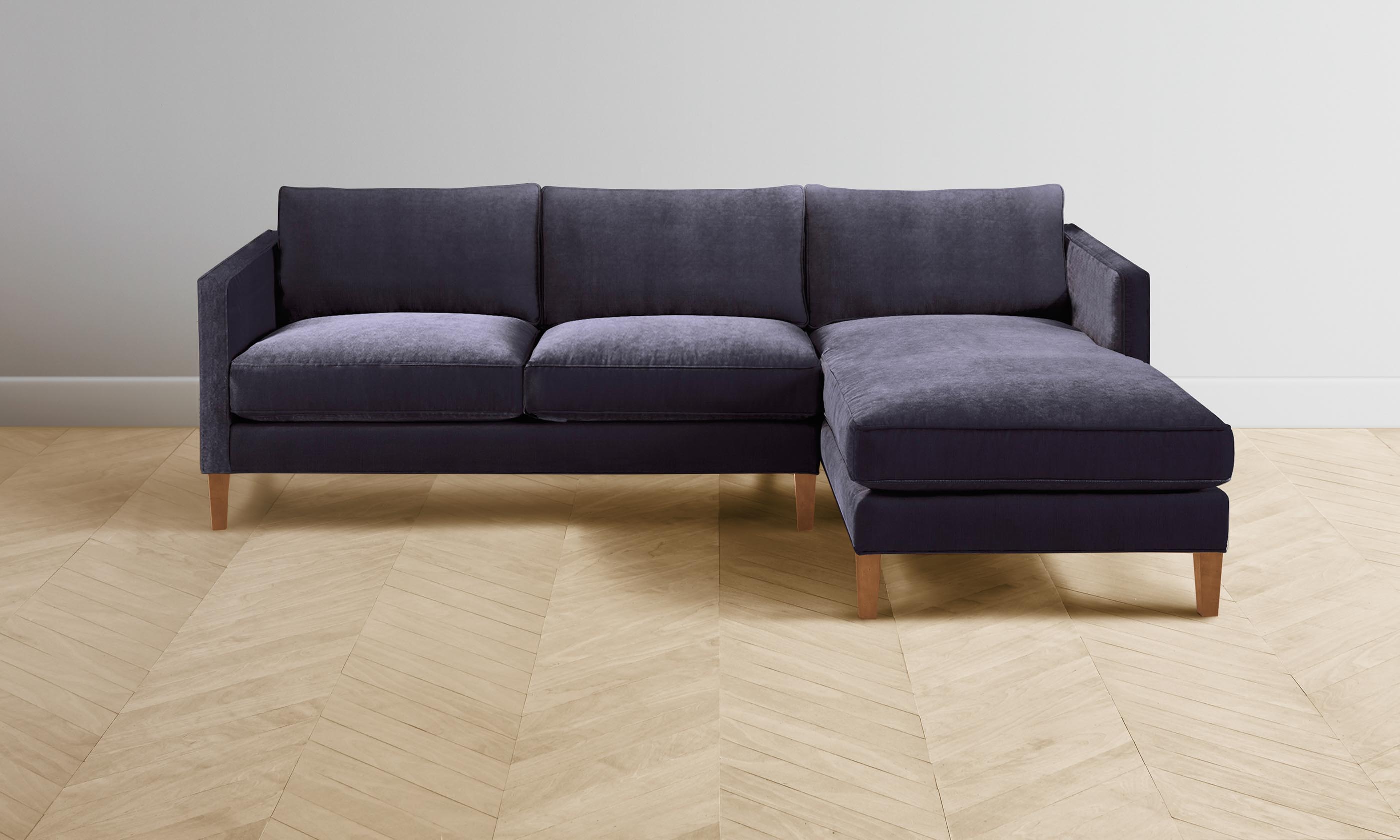 Crosby Sectional Sofa - Soft Performance Velvet Flannel Upholstery for Living Room, Lounge & Family Room Comfort