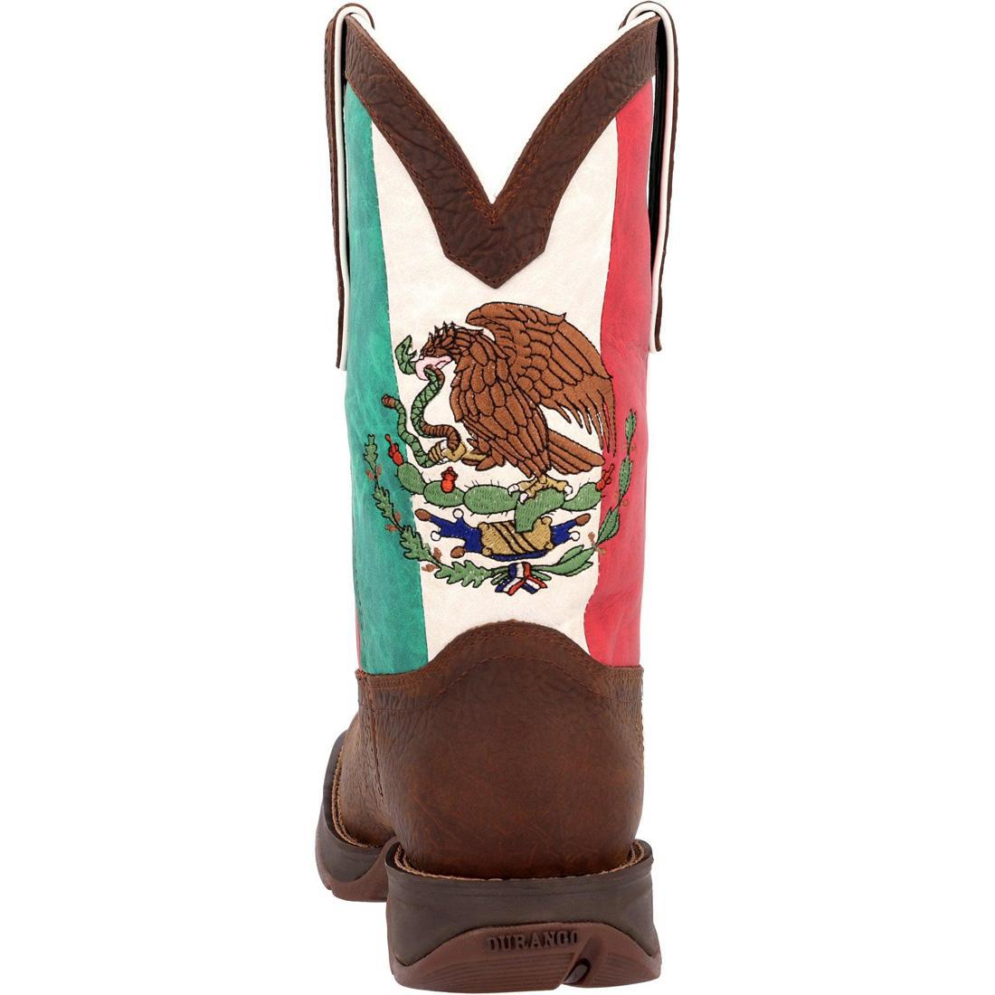 Rebel Mexico Flag Western Boots for Men & Women - Stylish Cowboy Boots with Mexican Flag Design - Perfect for Rodeo, Country Music Festivals & Western Fashion