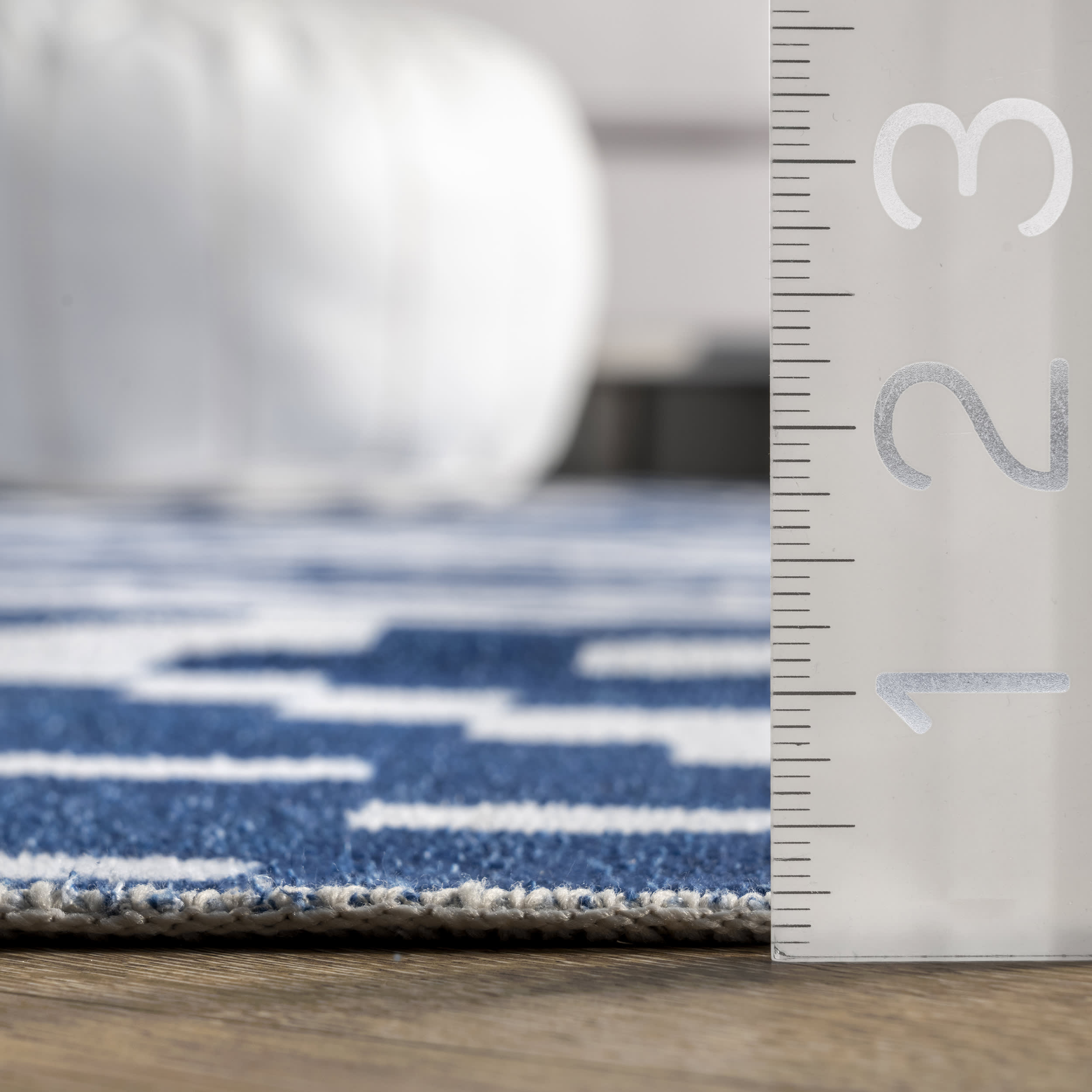 Alexis Trellis Washable Rug - Navy Blue Indoor/Outdoor Area Rug - Perfect for Living Room, Bedroom, Patio & Deck Decor