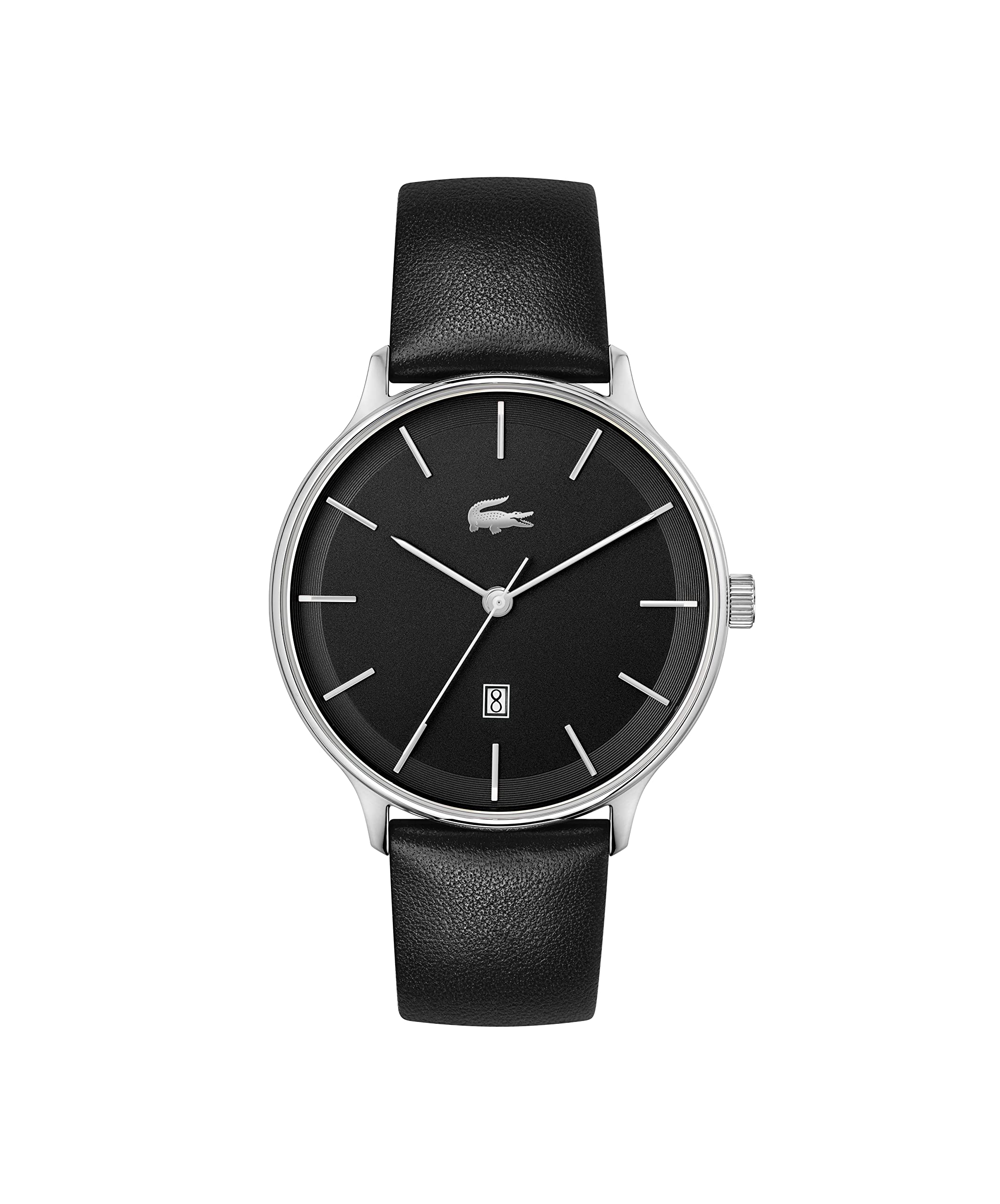 Lacoste Club Men's Black Stainless Steel & Leather Strap Quartz Watch (Model 2011199) - Perfect for Business, Casual Wear & Everyday Use