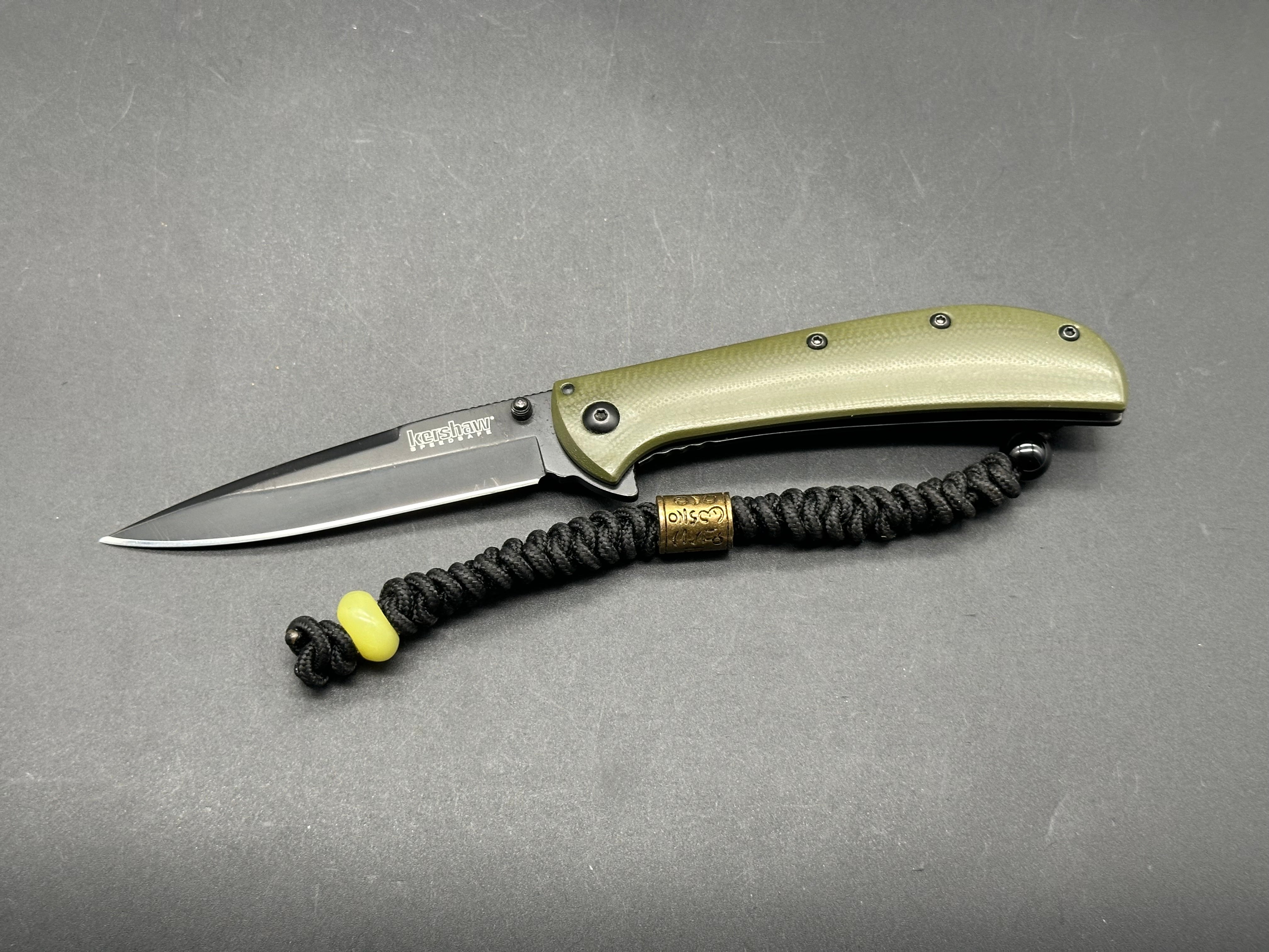 Kershaw Al Mar 4 Black & Green Spring Assisted Pocket Knife - EDC, Outdoor Camping & Survival Gear