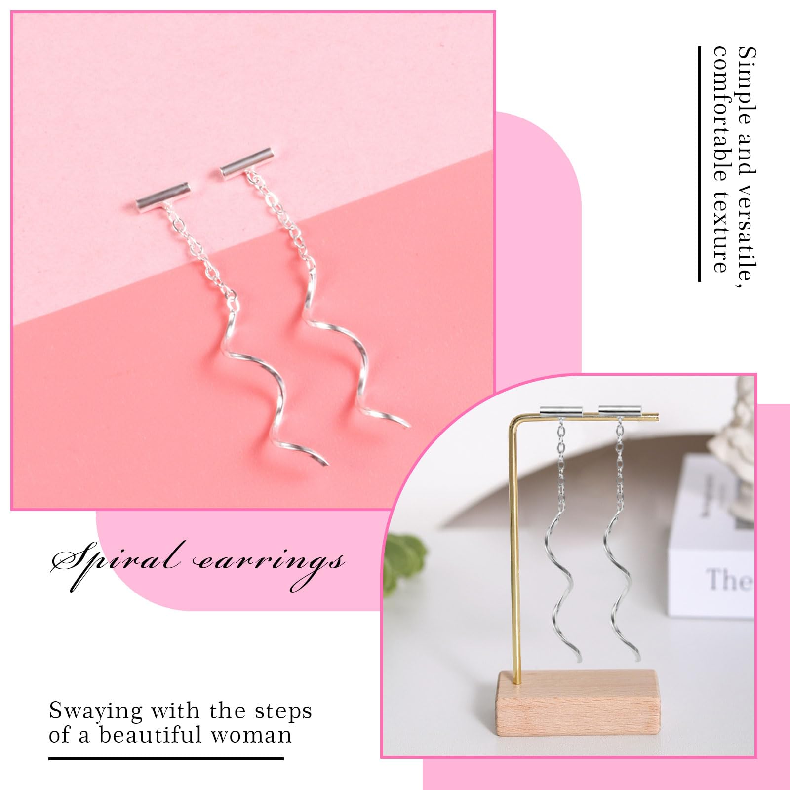 925 Sterling Silver Spiral Threader Earrings - Handmade Long Pull-Through Dangle Earrings for Women & Teens | Trendy Boho Jewelry Gift for Parties, Date Night & Everyday Wear
