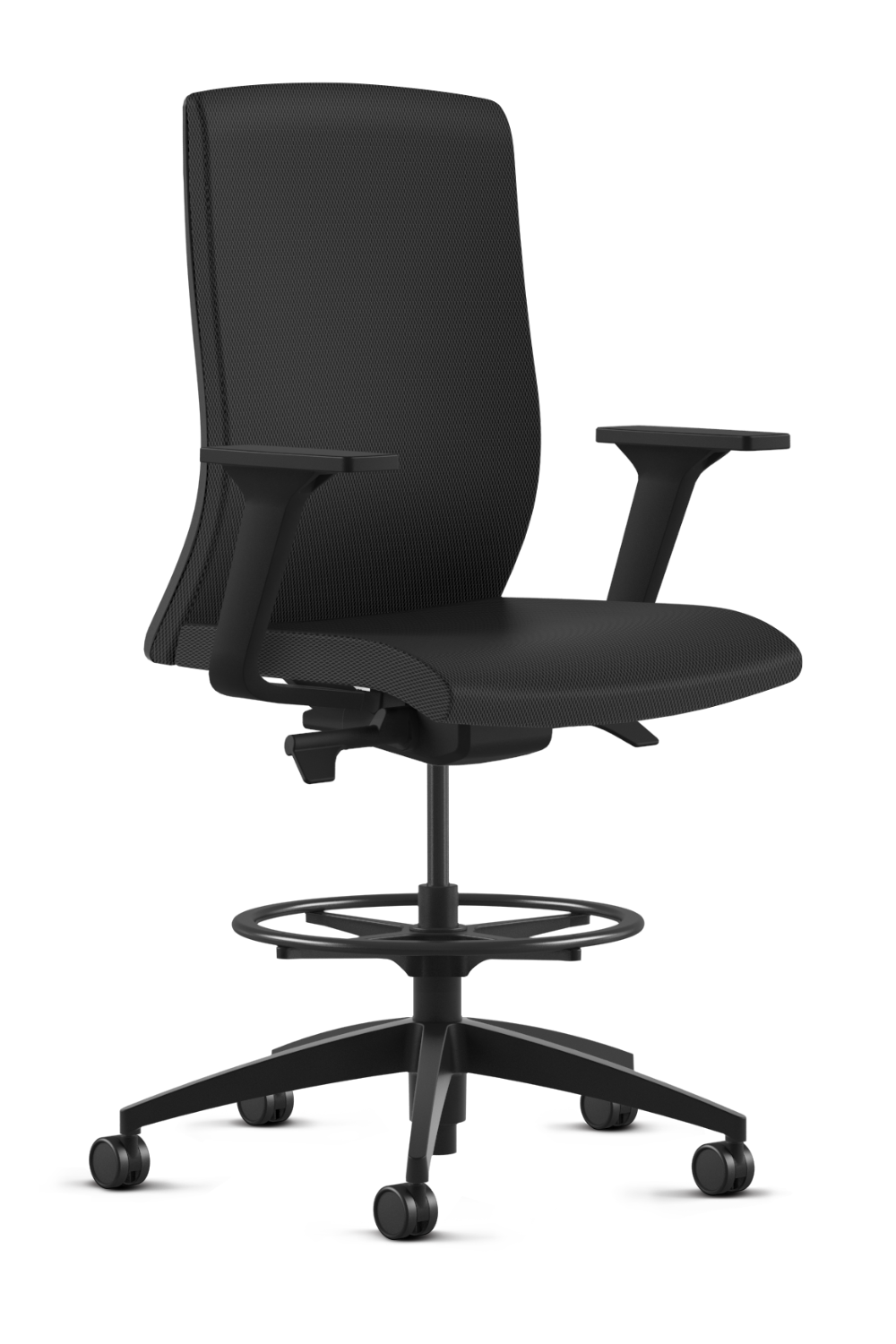 Ergonomic Fabric Stool with Foot Ring - 8