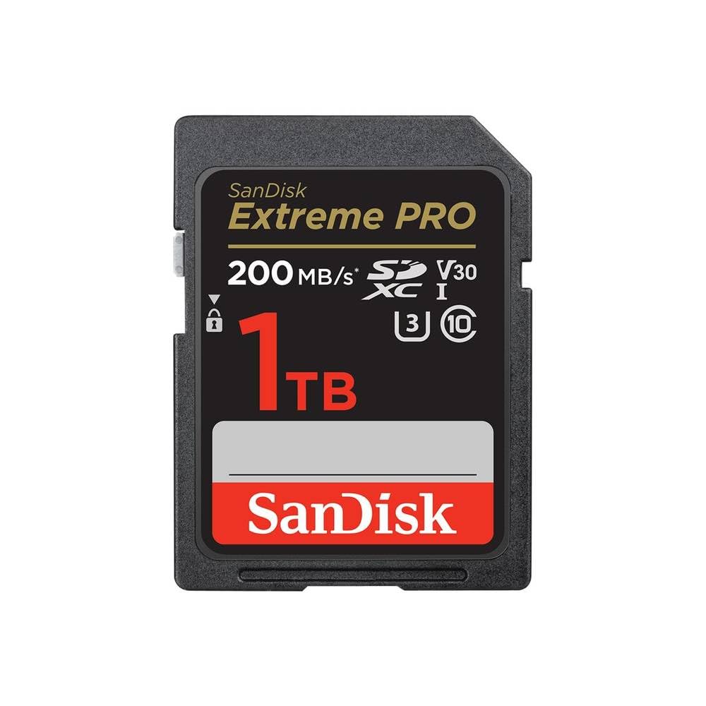 SanDisk 1TB Extreme PRO SDXC UHS-I Memory Card - C10, U3, V30, 4K UHD, High-Speed Performance for DSLR, Mirrorless Cameras & Drones - Perfect for Professional Photography & 4K Video Recording
