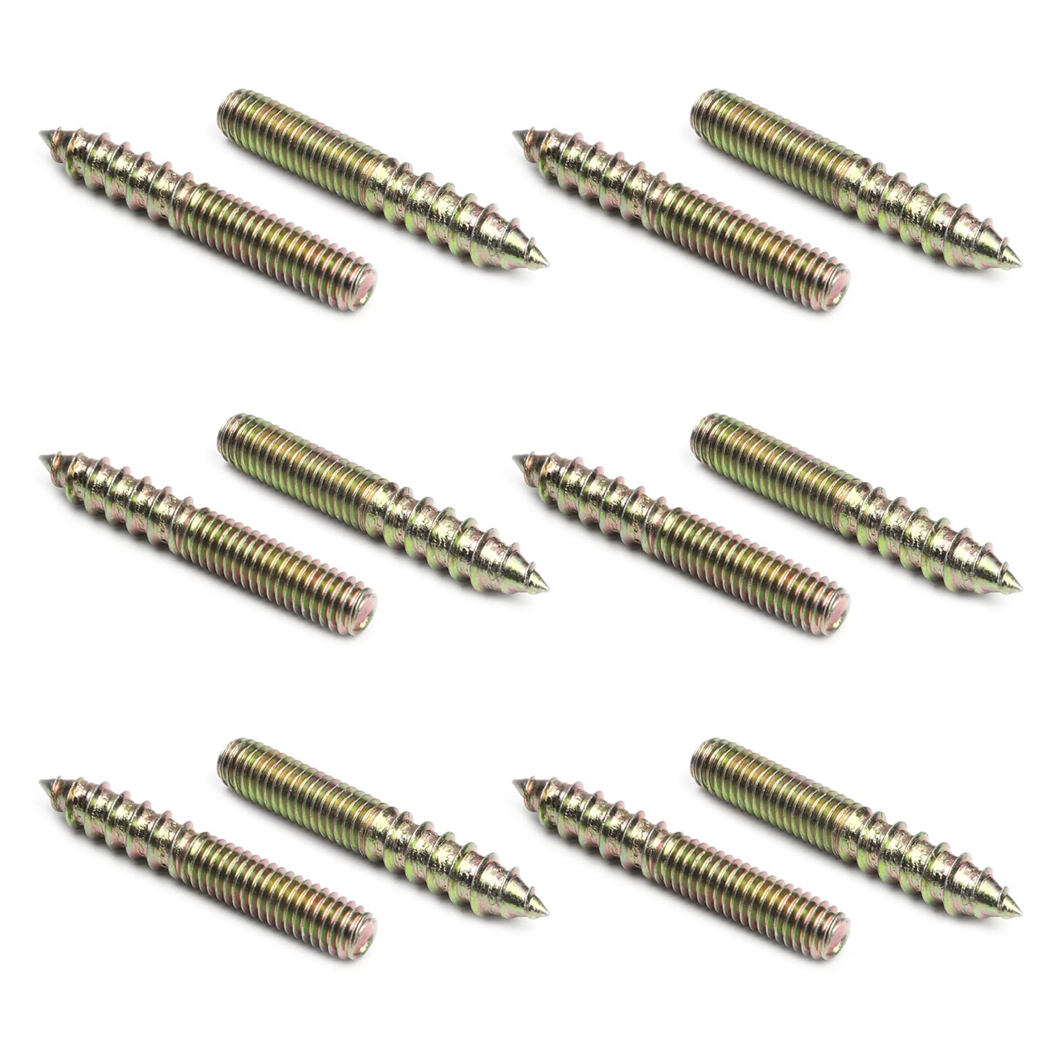 Yinpecly M6x40mm Double Head Hanger Bolts - Carbon Steel Self-Tapping Screws for Furniture (20PCS) - Perfect for Pet, Outdoor & Home Use
