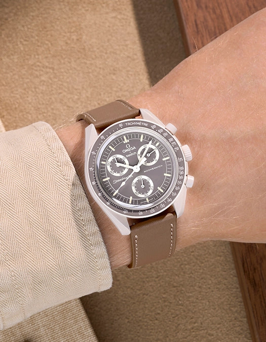Omega X Swatch Mission on Earth Desert Leather Watch Straps - Premium Replacement Bands for Omega X Swatch Watches - Perfect for Casual Wear, Outdoor Adventures & Everyday Use