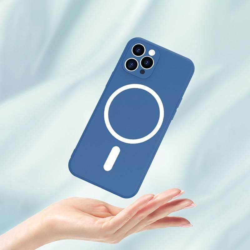 Magnetic iPhone 12 Liquid Silicone Magsafe Case - Slim Protective Cover with Strong Magnets for Secure Attachment - Perfect for Daily Use, Travel & Wireless Charging