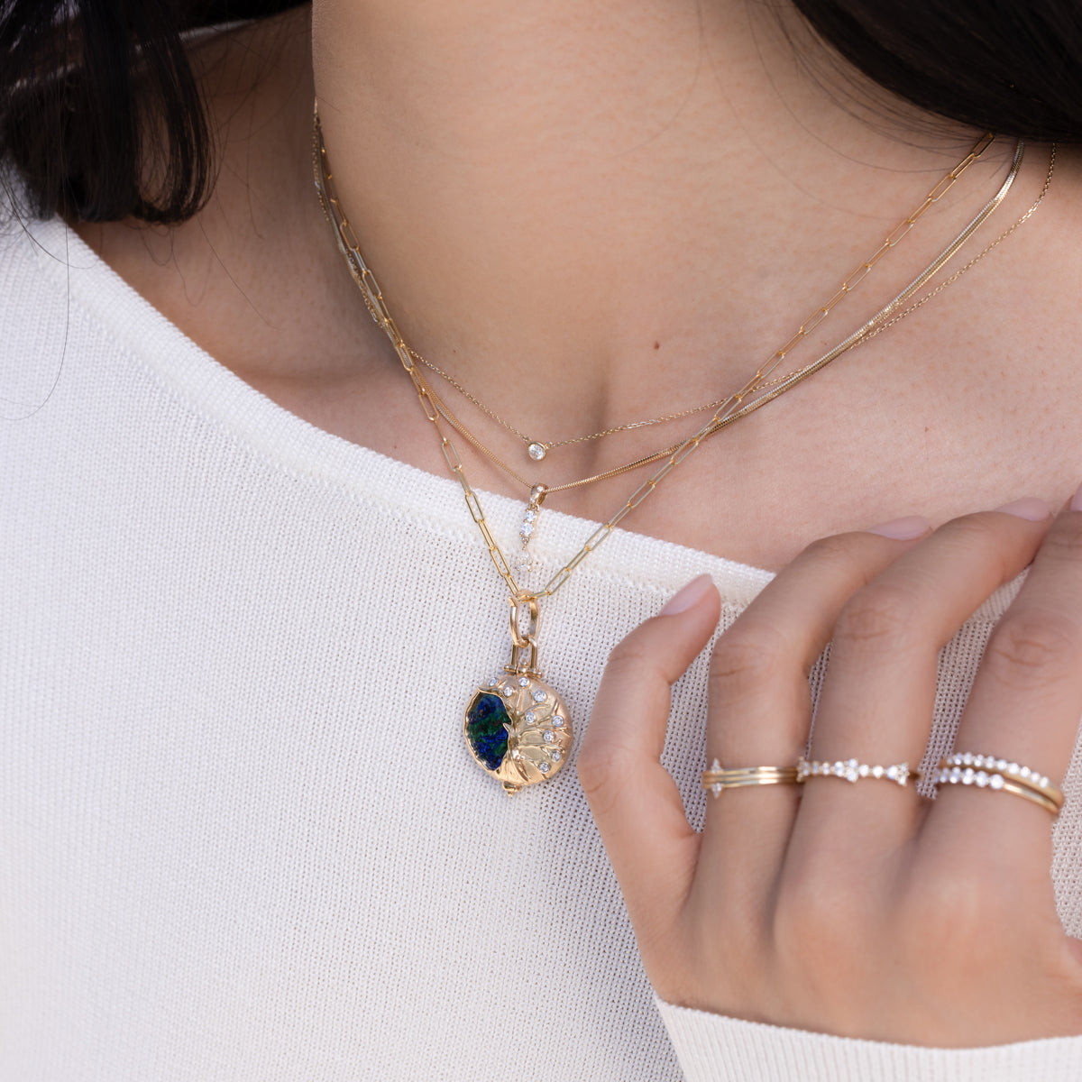 White Diamond Bezel Necklace for Women - Elegant 14K Gold Plated Pendant Jewelry Gift for Anniversary, Valentine's Day & Special Occasions