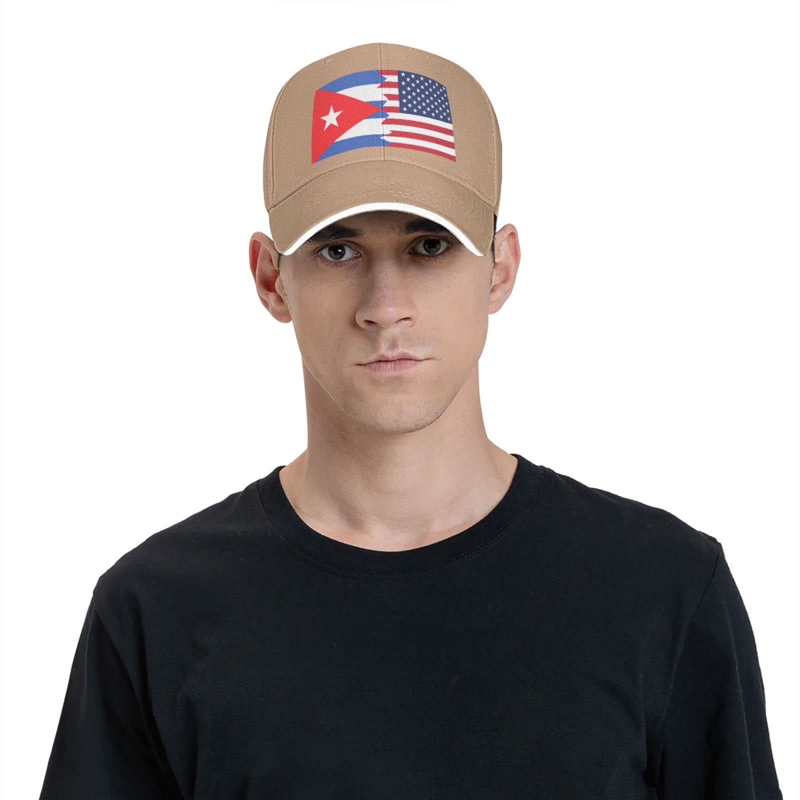 American & Cuban Flag Baseball Cap - Adjustable Trucker Hat for Golf, Outdoor & Casual Wear - Patriotic Style for Sports & Everyday Use