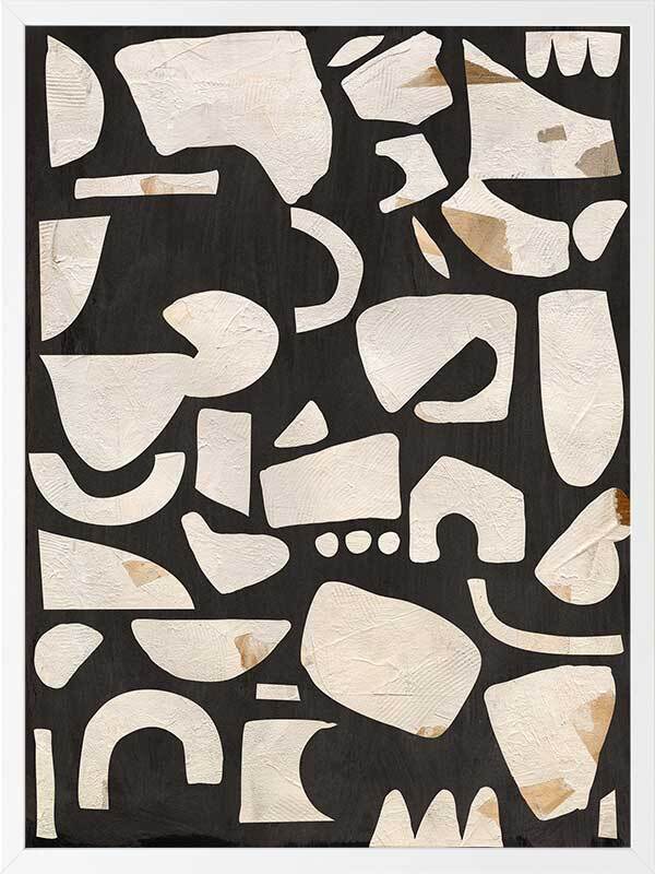 Modern Asymmetrical Black Framed Wall Art Print - Perfect for Living Room, Bedroom & Office Decor
