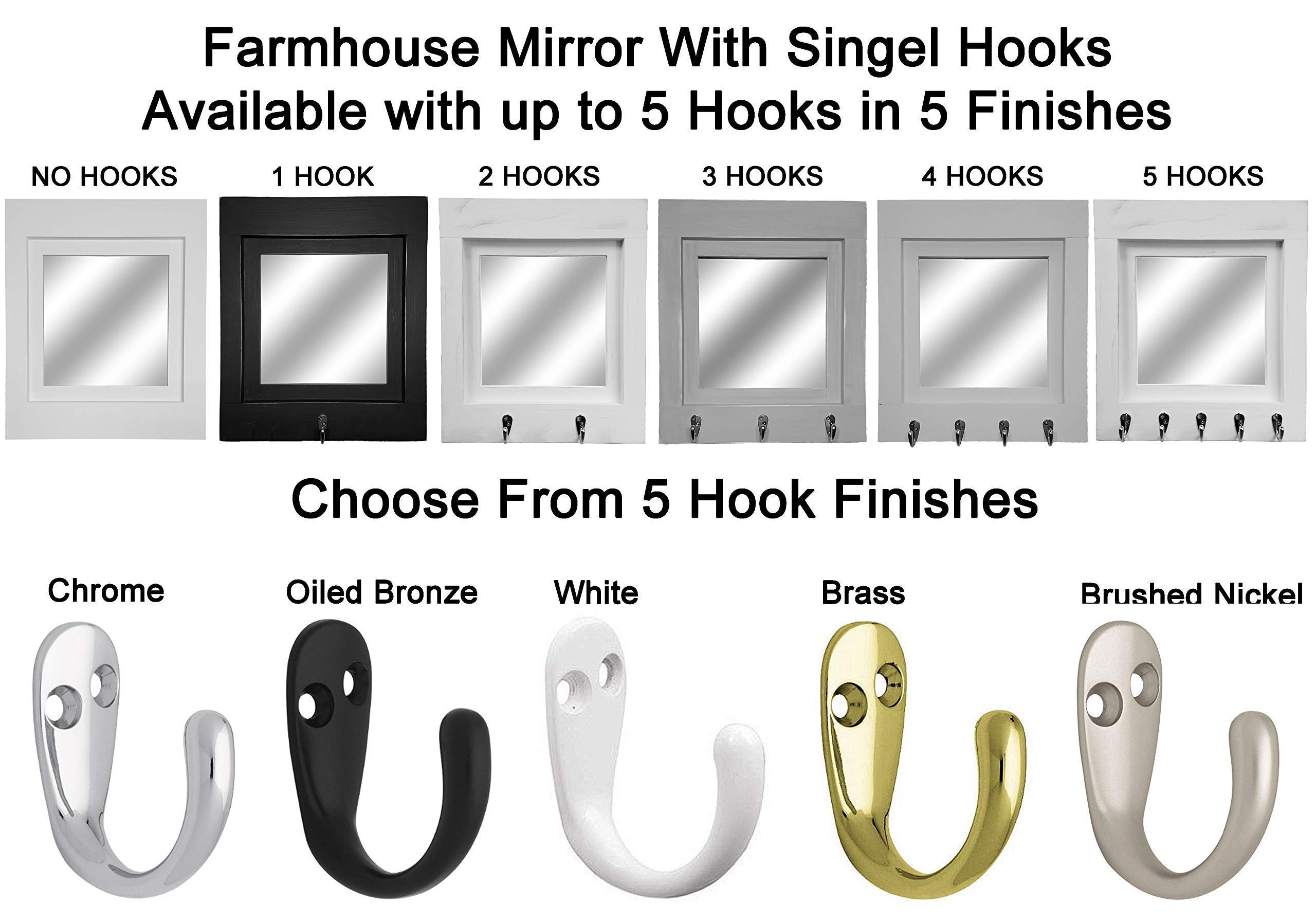 Quakertown Farmhouse Wall Mirror with Hooks - 20