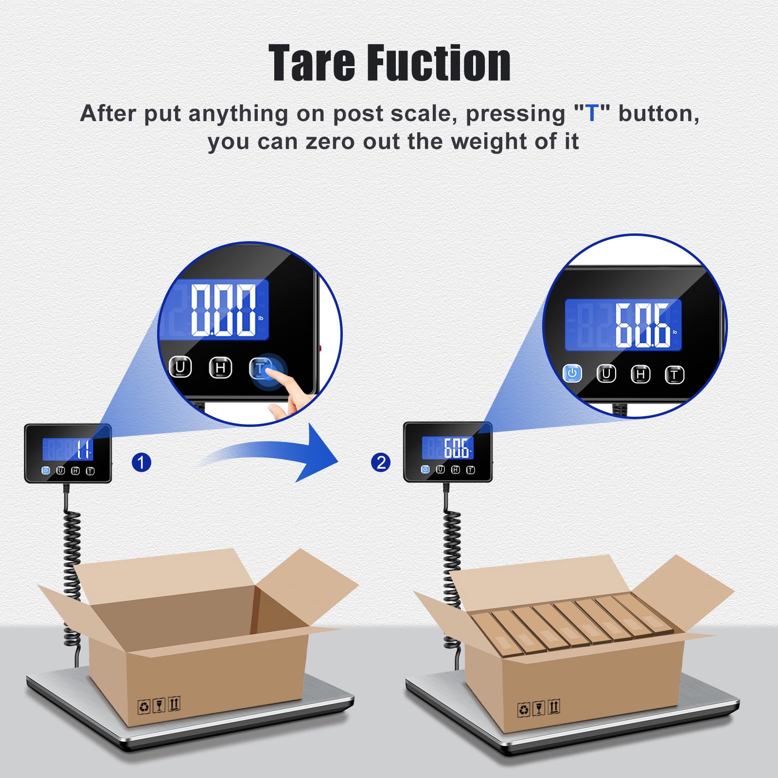Heavy Duty Digital Shipping Scale 660lbs - High Precision 0.35oz Postal Scale for Packages, Small Business & Home Use - Includes Battery & Charging Cable - Perfect for E-commerce, Warehouses & Luggage Weighing
