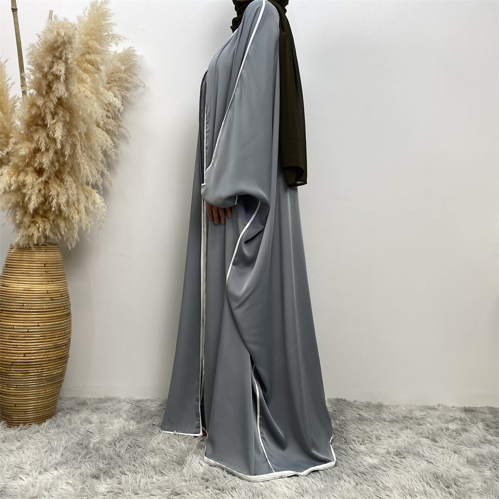 Elegant 2-Piece Bisht Abaya Set in Slate - Modest Islamic Prayer Dress for Women | Perfect for Eid, Ramadan & Special Occasions