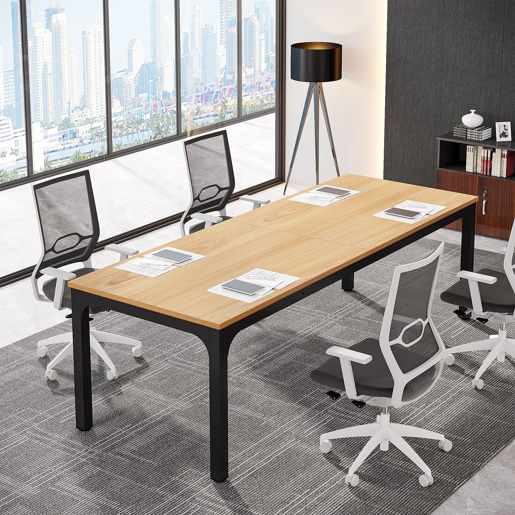 Tribesigns 6.5FT Conference Table - 78.7 Inch Large Rectangle Meeting Table for Office, Seminar & Business - Fits 6-8 People (Table Only) - Perfect for Conference Rooms, Team Meetings & Collaborative Workspaces