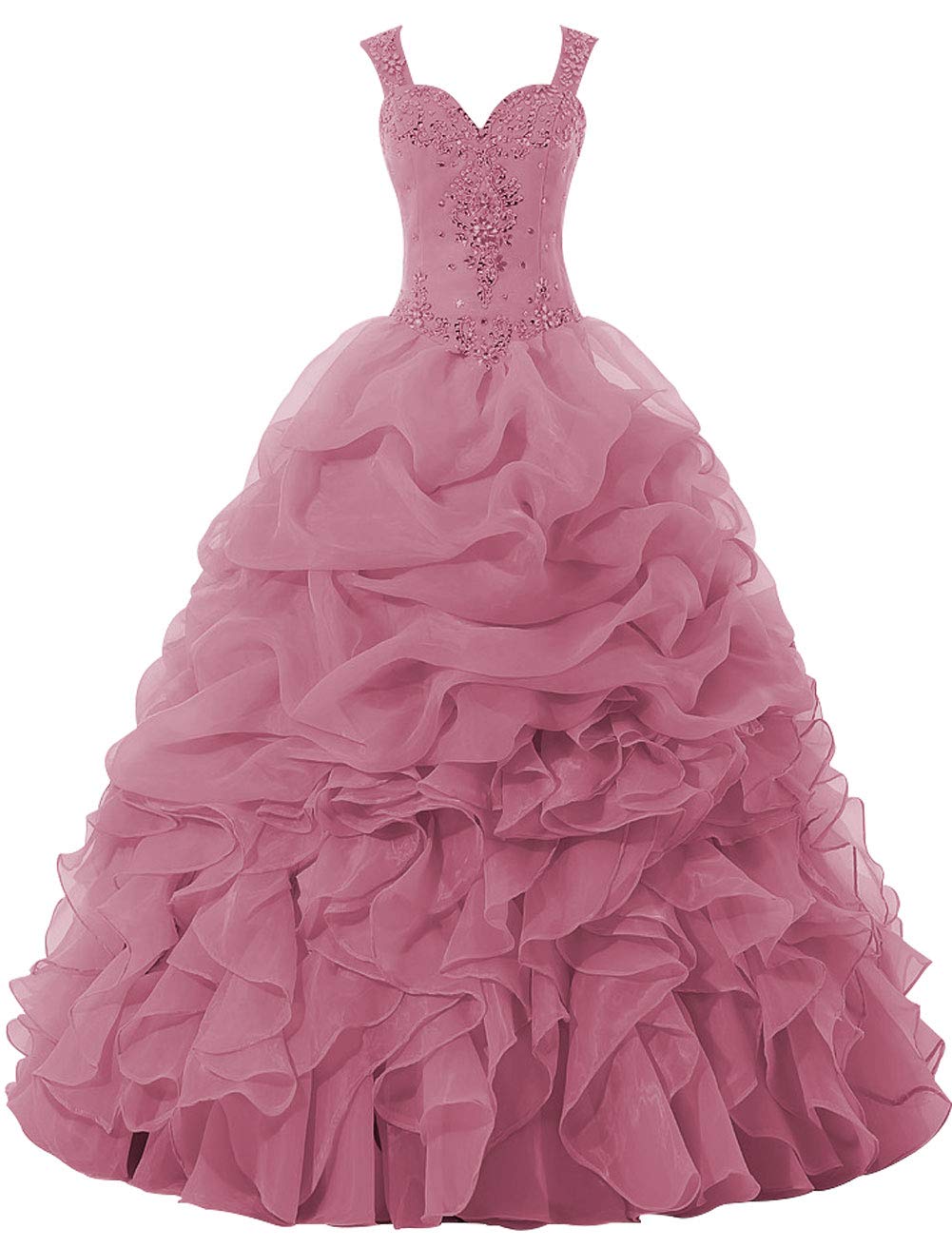 JAEDEN Elegant Ruffled Quinceanera Dress - Ball Gown Formal Evening Gown Sleeveless Prom Dress for Homecoming, Sweet 16, Wedding & Special Occasions