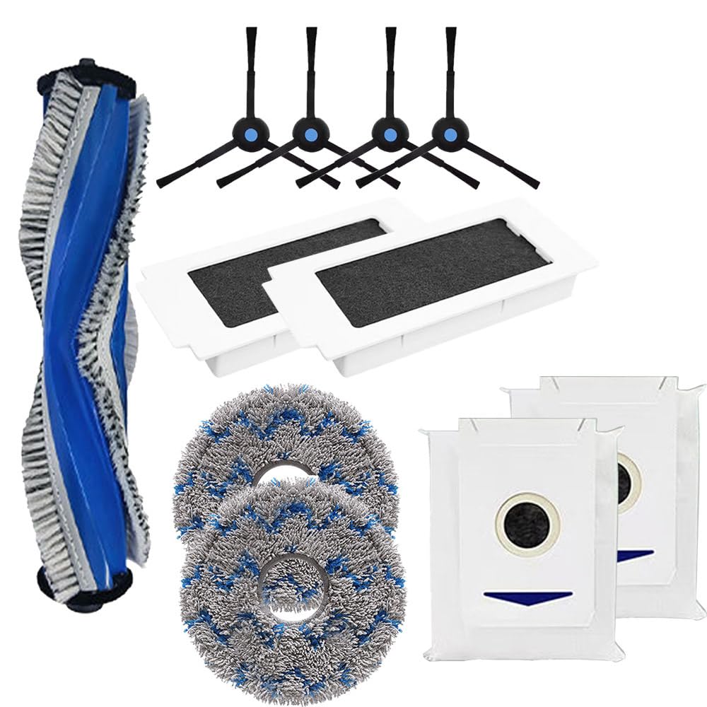 **Ecovacs T30 PRO MAX Robot Vacuum Cleaner Replacement Parts - Main Brush, Side Brush, Filters, Mop Pads & Dust Bag (Type 1) - Compatible with Ecovacs T30 PRO MAX - Perfect for Home Cleaning & Maintenance**