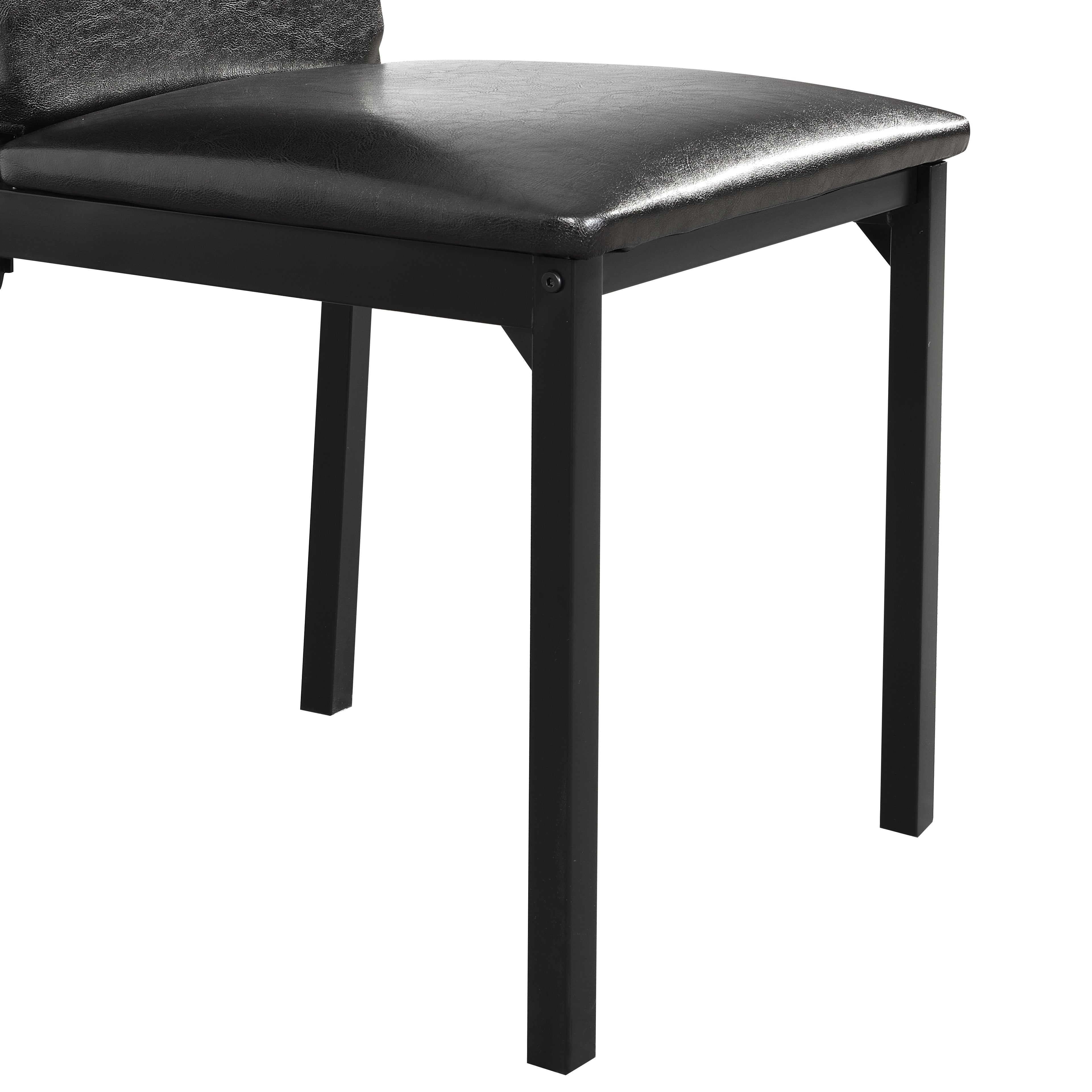 Roundhill Furniture Citico 5-Piece Metal Dinette Set - White Faux Marble Table with Black Chairs for Kitchen & Dining Room | Durable Laminated Surface for Family Meals & Entertaining