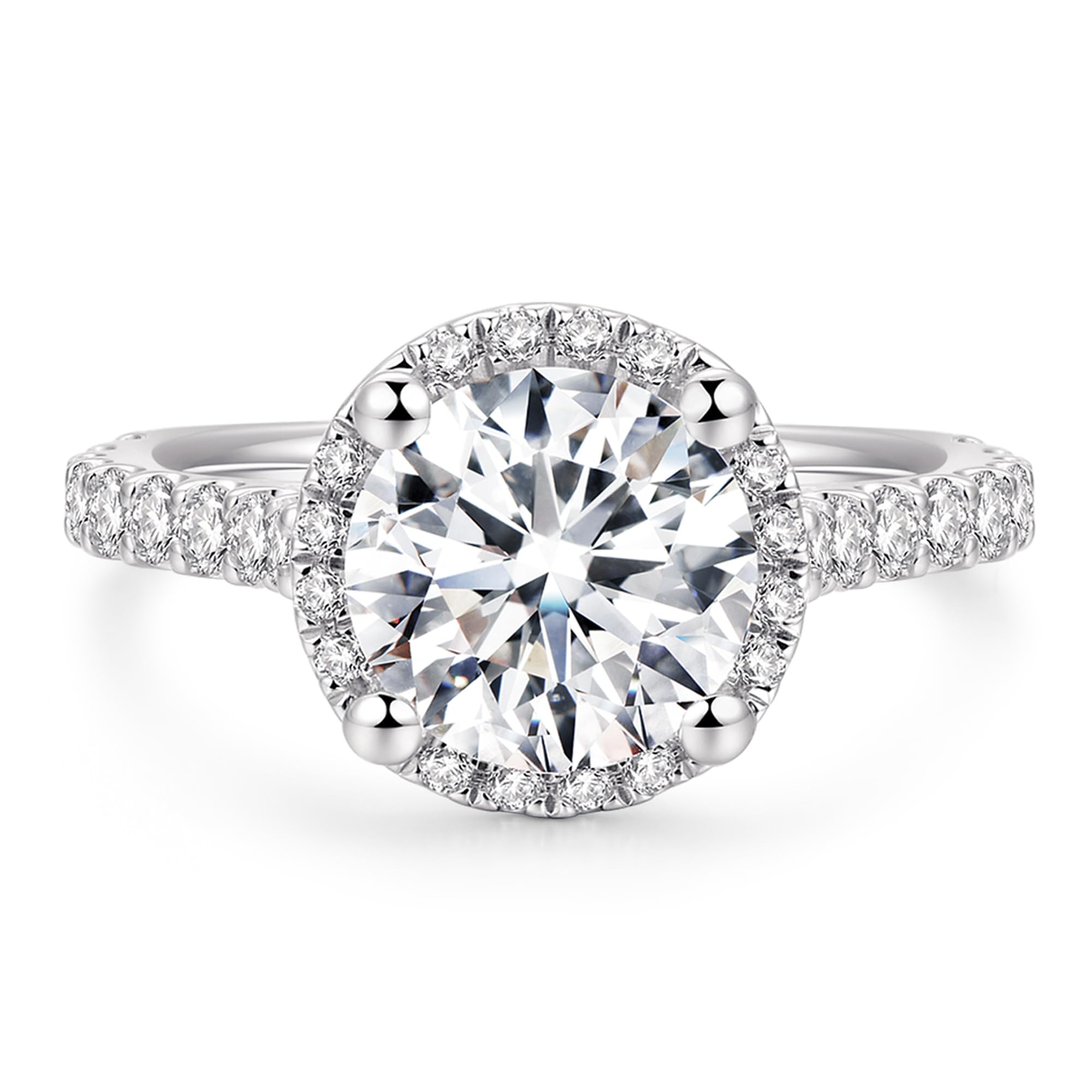 14K Moissanite Engagement Rings for Women - 2ct Round Cut Solitaire in Solid Gold | Perfect for Proposals, Anniversaries & Bridal Jewelry