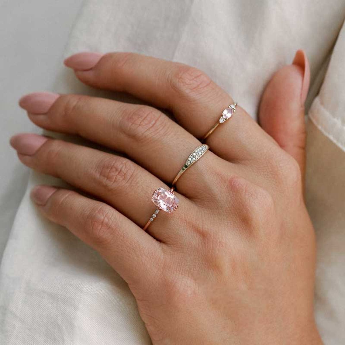 Stunning Morganite Ring with Starry Cushion Cut - Perfect for Engagement, Anniversary & Romantic Gifts