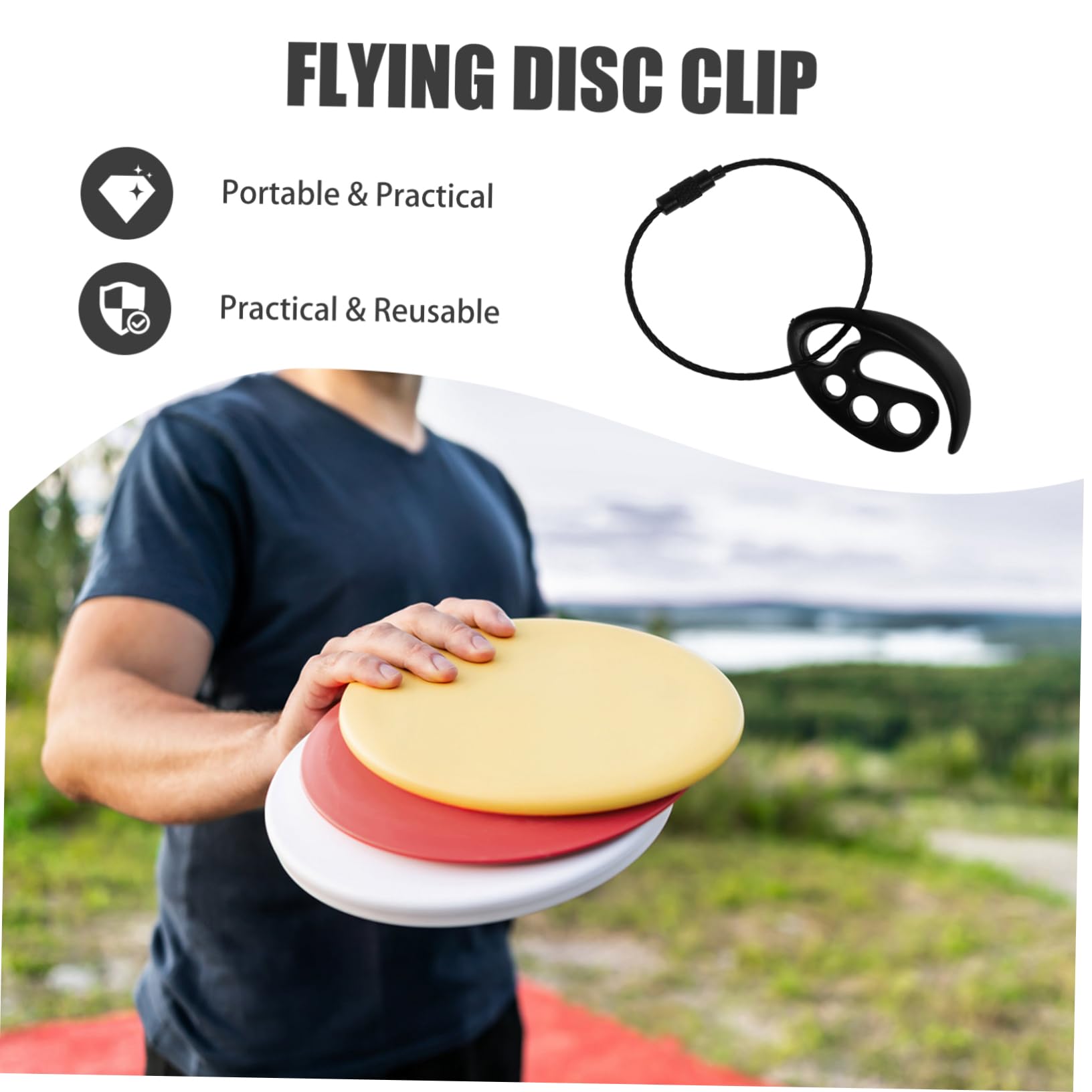 2pcs Flying Disc Holder Clips - Compact & Portable Disc Golf Carrier for Easy Storage & Transport - Perfect for Outdoor Sports, Travel & Backyard Games