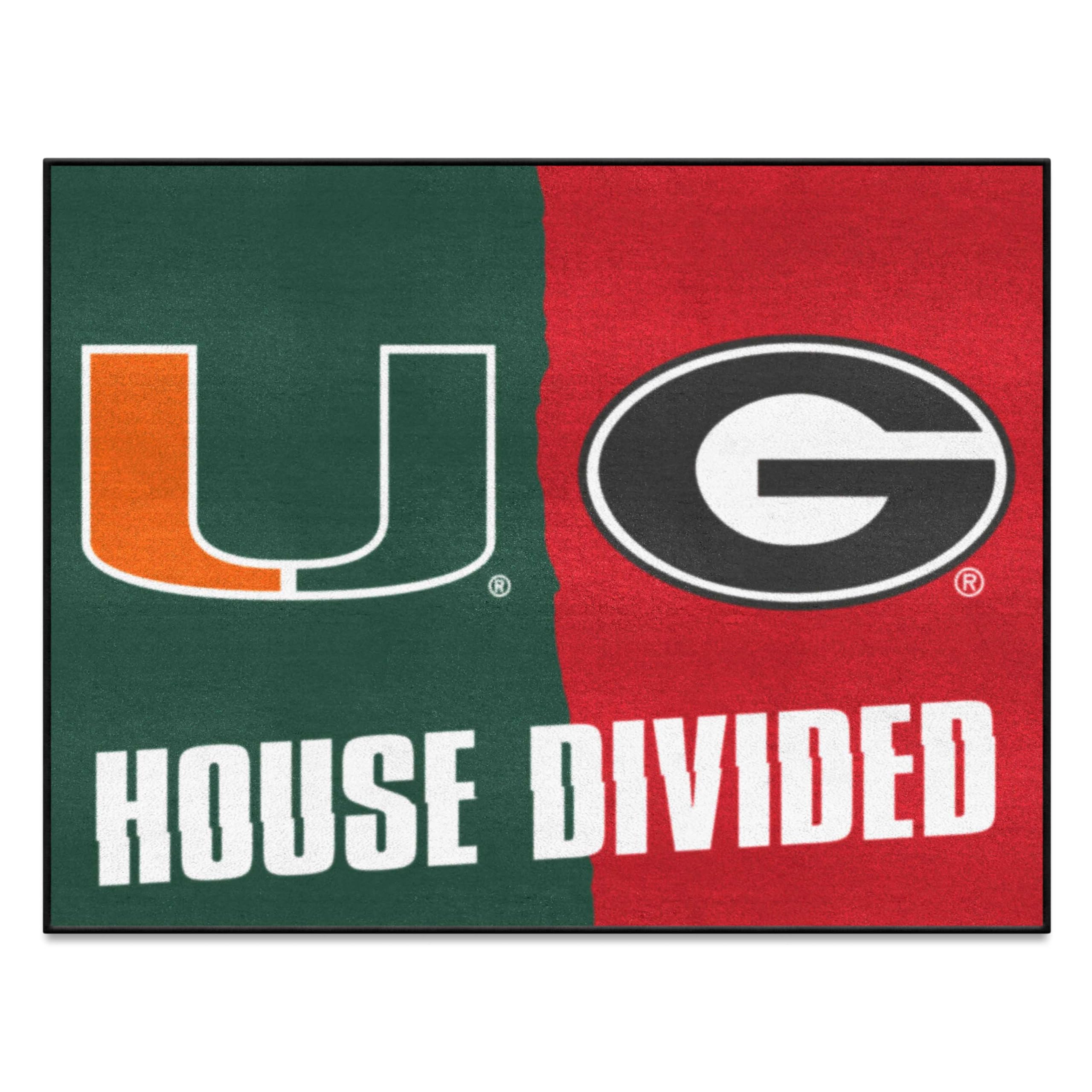 FANMATS NCAA Unisex House Divided Doormat - Durable Indoor/Outdoor Welcome Mat for College Sports Fans, Perfect for Front Door, Porch, or Game Room Decor