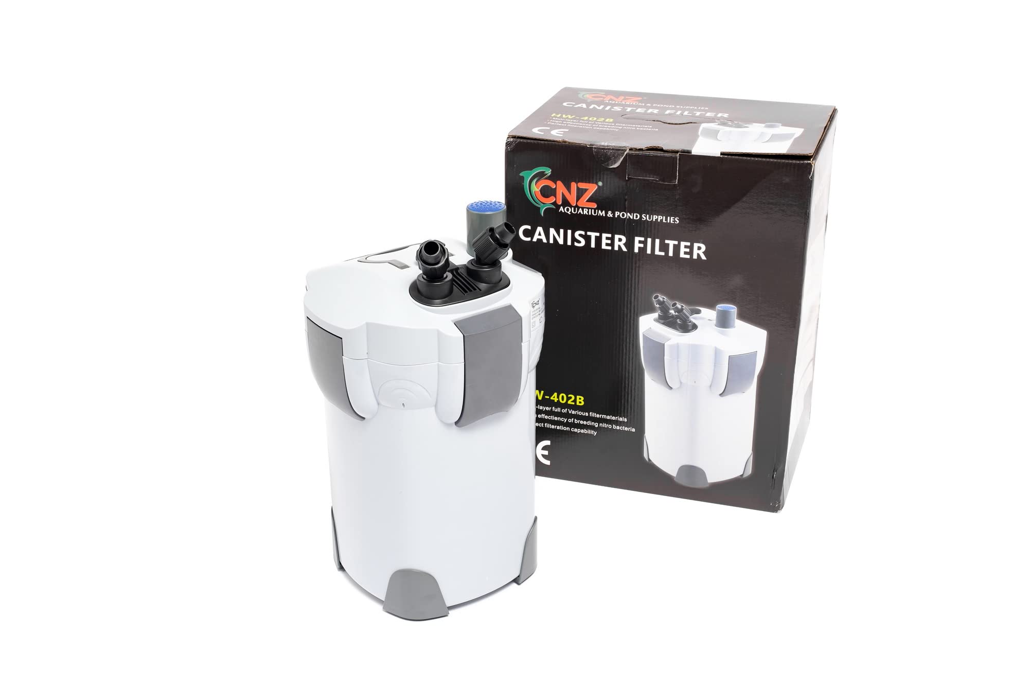 CNZ HW-404B 525GPH Canister Aquarium Filter with Built-in 9W UV Sterilizer - Powerful Water Filtration System for Freshwater & Saltwater Fish Tanks, Ideal for Home Aquariums and Aquatic Pets
