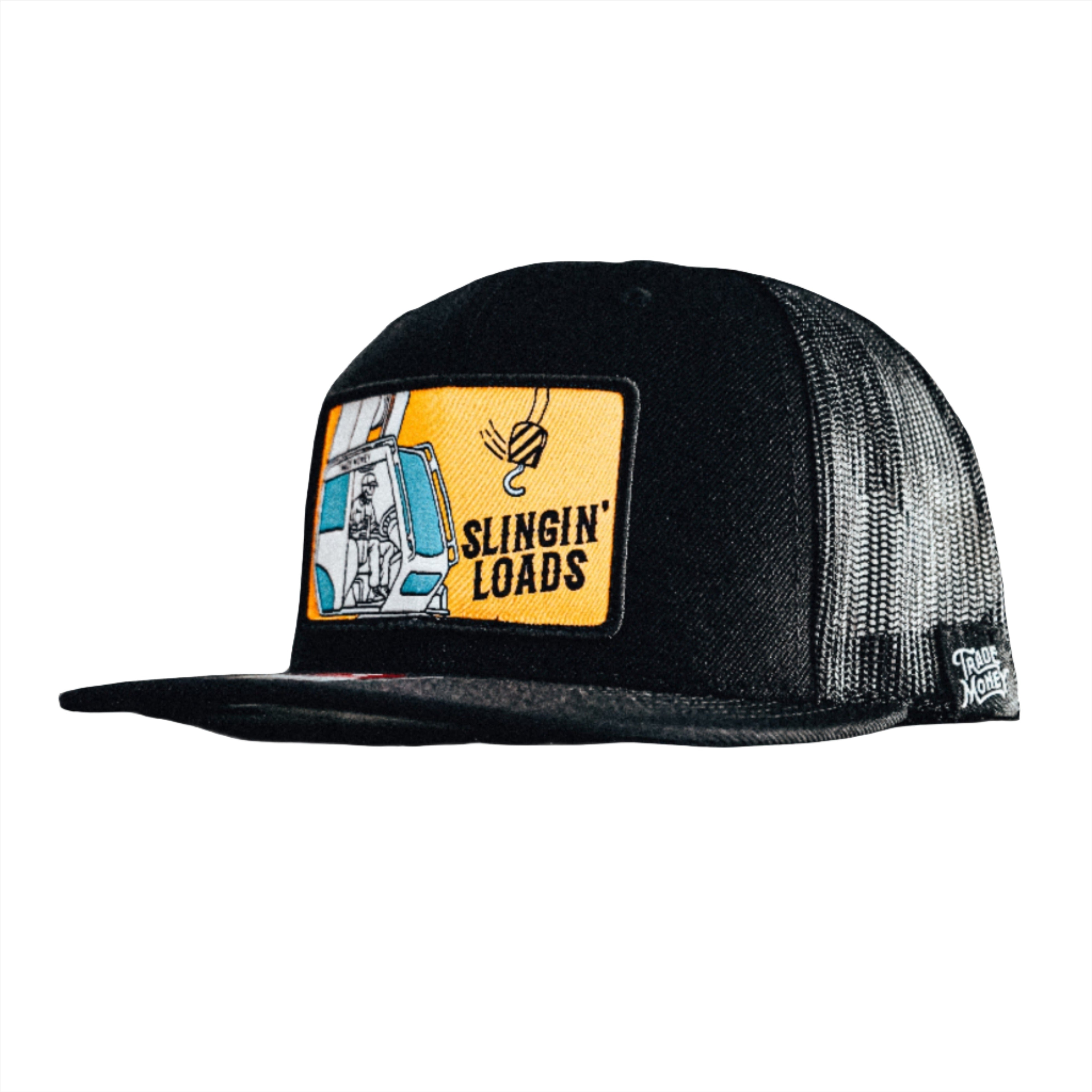Crane Operator Meshback Hat - Adjustable Black Trucker Cap for Construction & Heavy Equipment Work - Perfect for Outdoor, Job Sites, and Industrial Use