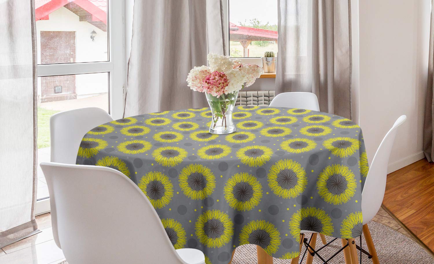 Ambesonne Abstract Round Tablecloth 60