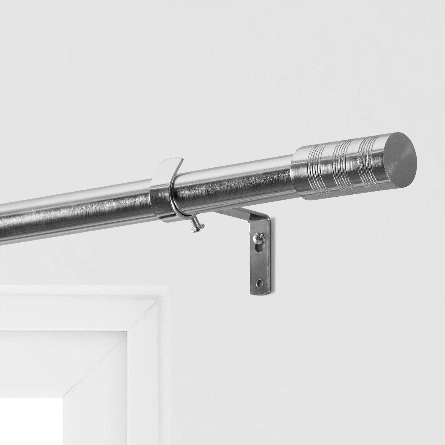 Modern Barrel Nickel Extendable Metal Rod Set - Adjustable Durable Metal Poles for DIY Projects, Home Decor & Industrial Use