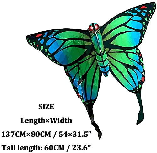 **Easy-to-Fly Butterfly Kite for Kids & Adults - 800M String with Reel - Perfect for Beach, Park & Outdoor Fun (Green)**    *Use Case: Great for family outings, beach vacations, picnics, and outdoor adventures!*