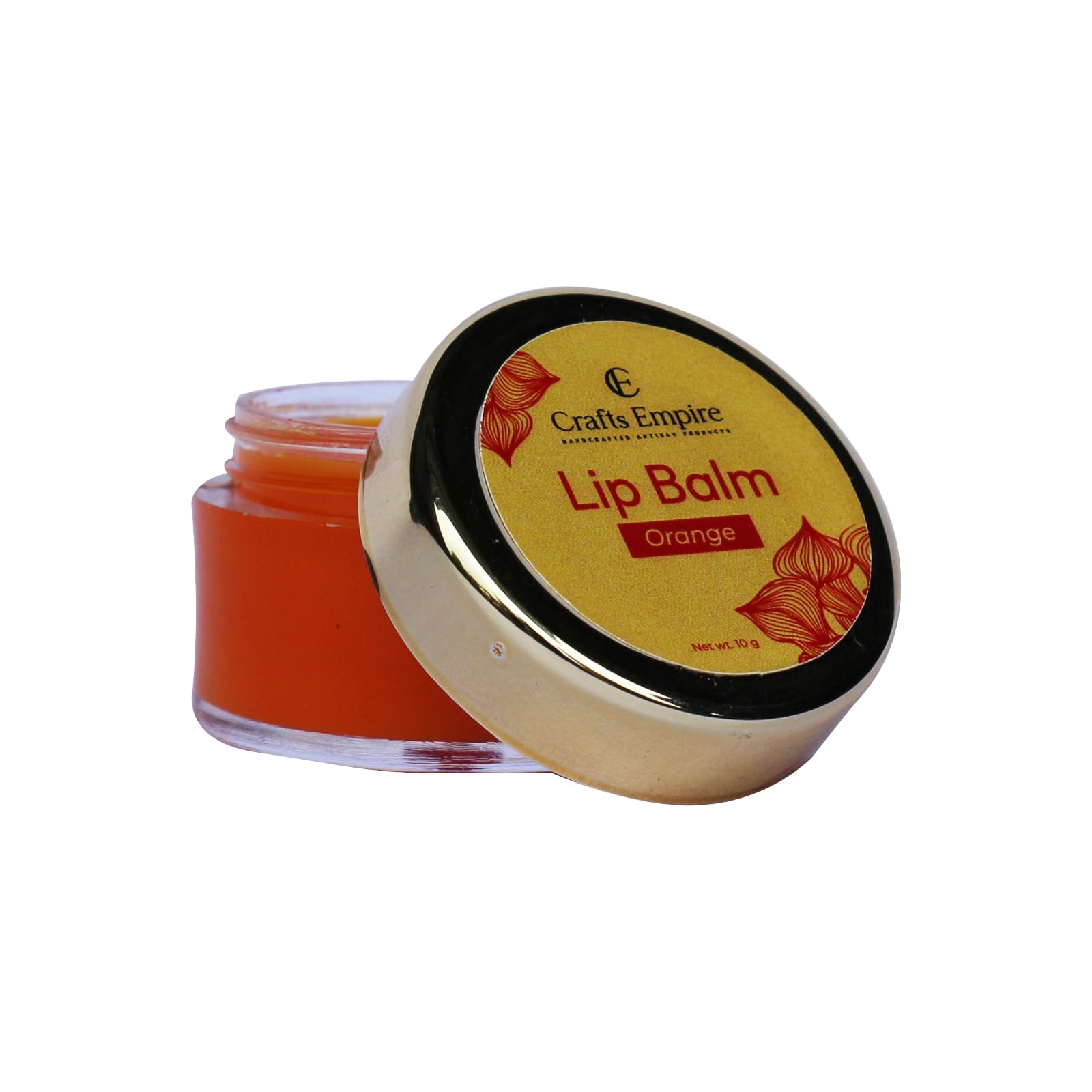 CRAFTS EMPIRE Orange Lip Balm - 10g Moisturizing & Hydrating Lip Care - Perfect for Dry Lips, Winter Protection & Everyday Use